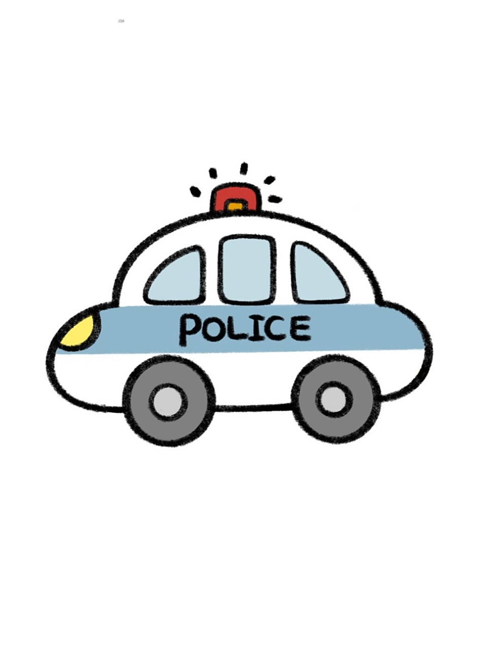 手残党学简笔画附教程7315警车03 手残党学简笔画附教程73