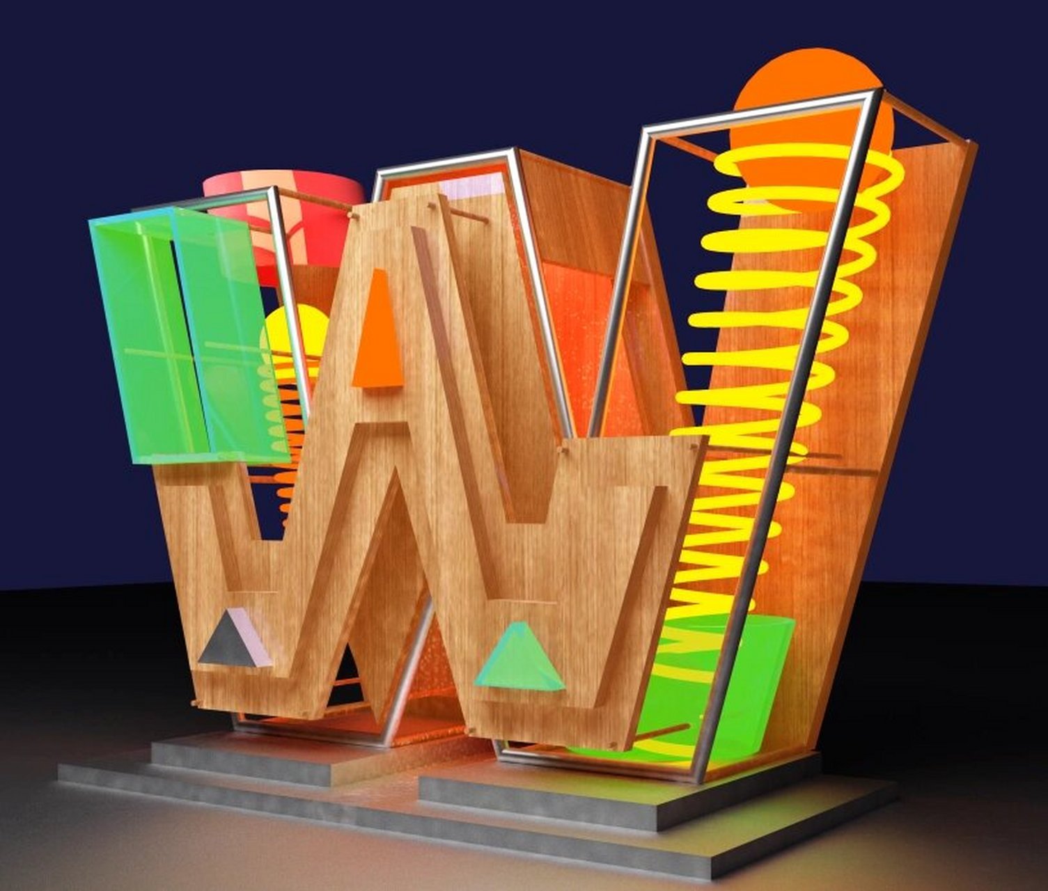 w字母创意设计#立体构成 #立体字#设计