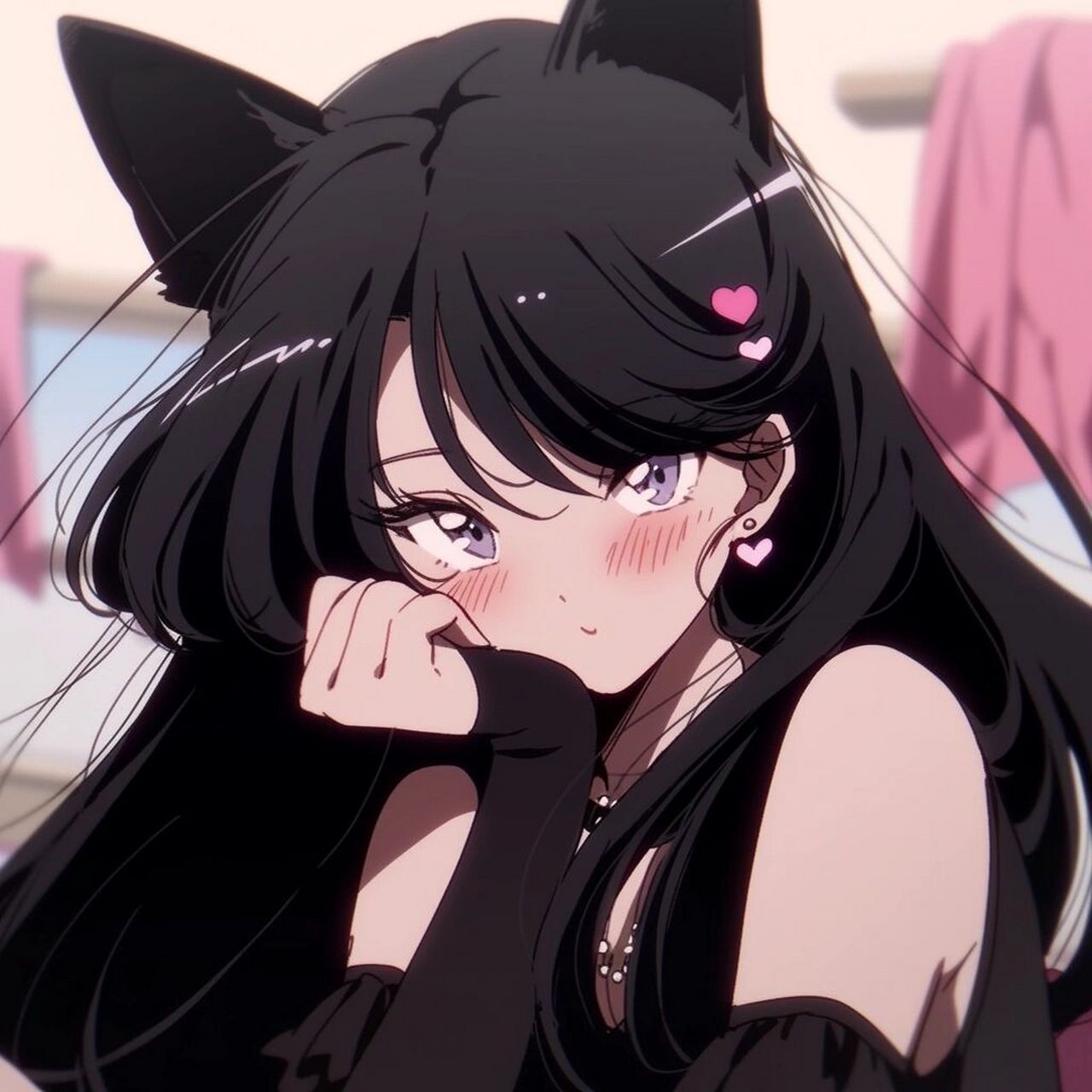 midjourney|旧漫头像-复古蒸汽波-甜酷猫女