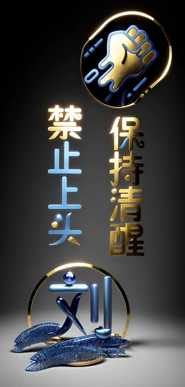 禁止上头 保持清醒 姓氏壁纸 #夏日滤镜# #姓氏头像# #ai姓氏壁纸