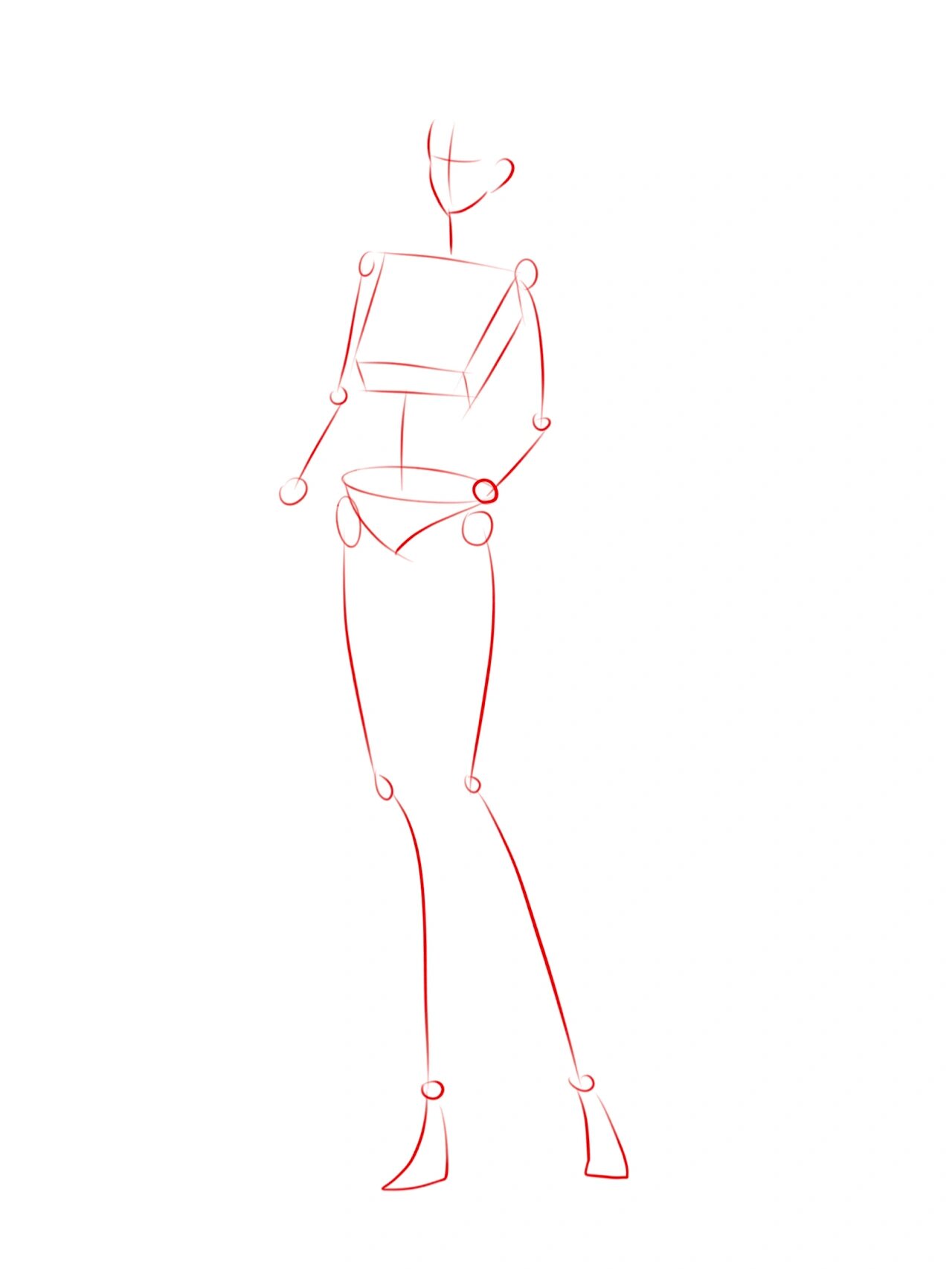 古风人物全身线稿练习—01