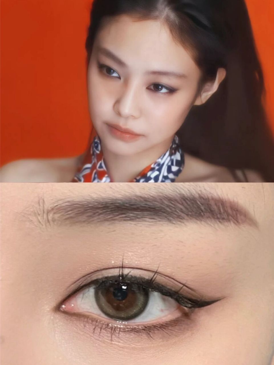 jennie仿妆|消肿钓系眼妆,全包眼线甜辣升级 jennie画报花絮里的这个