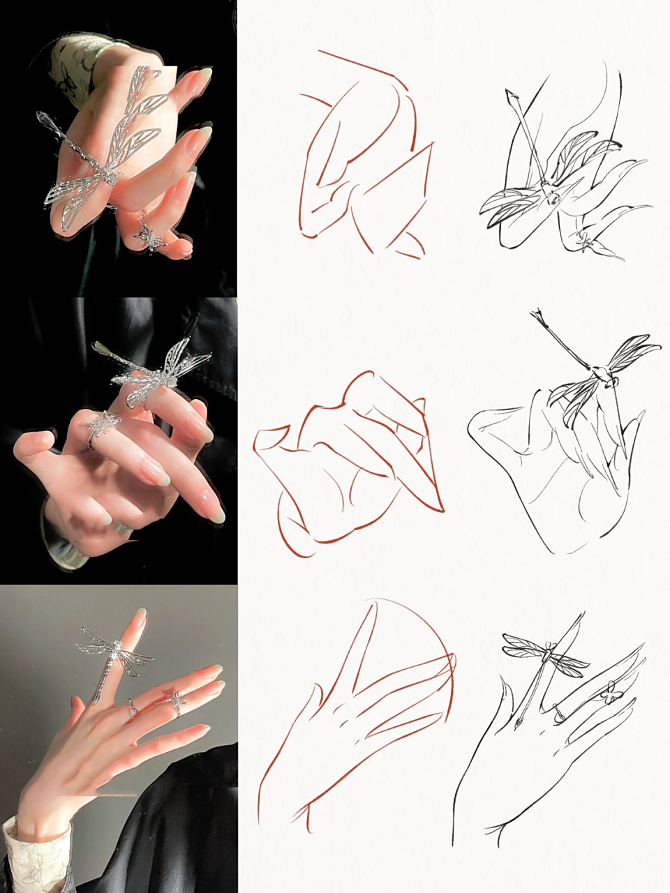 多角度手部画法|古风美人手部该怎么画? 水儿仙女的手真的太好看啦!