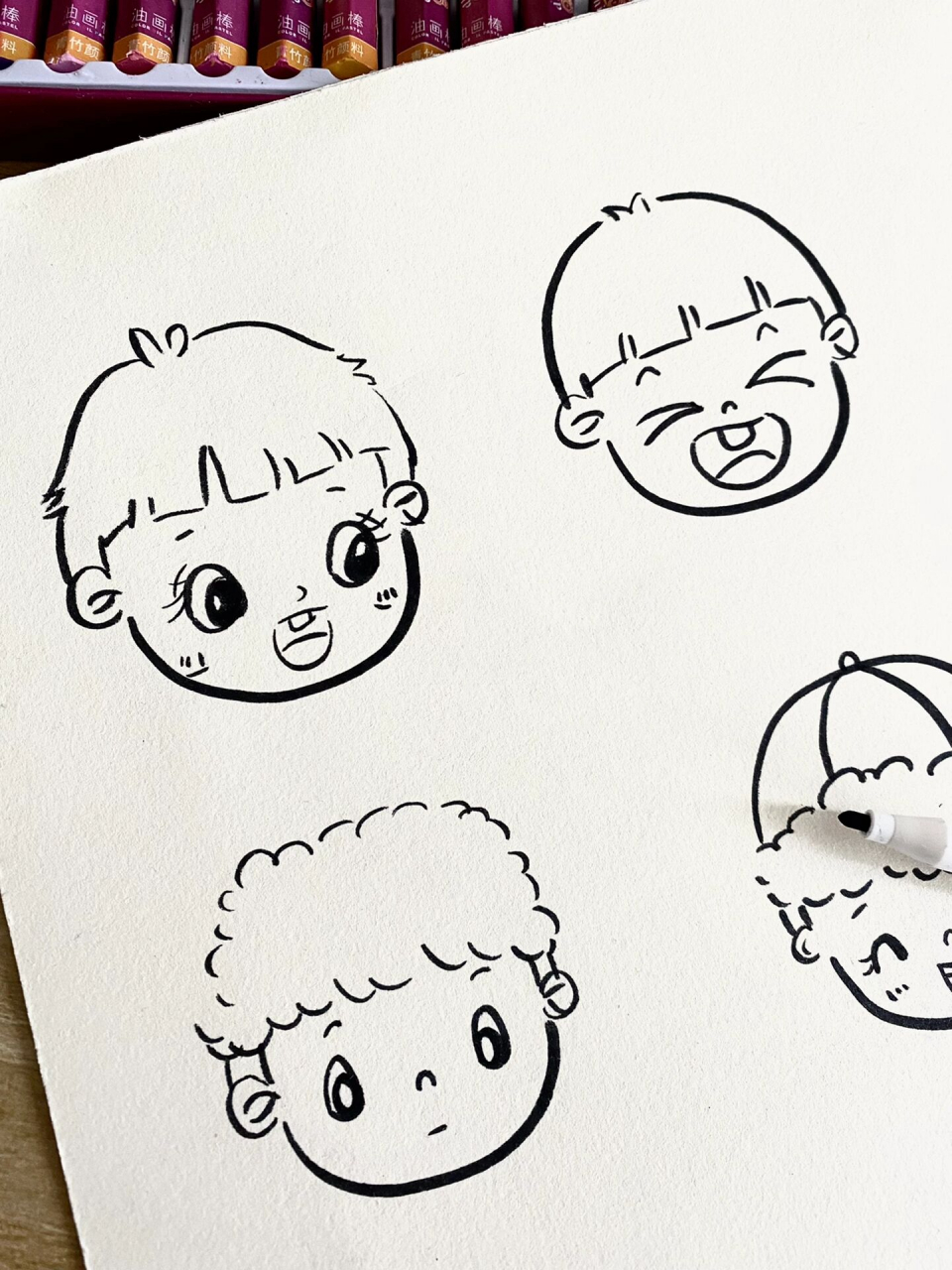 儿童发型简笔画简单图片