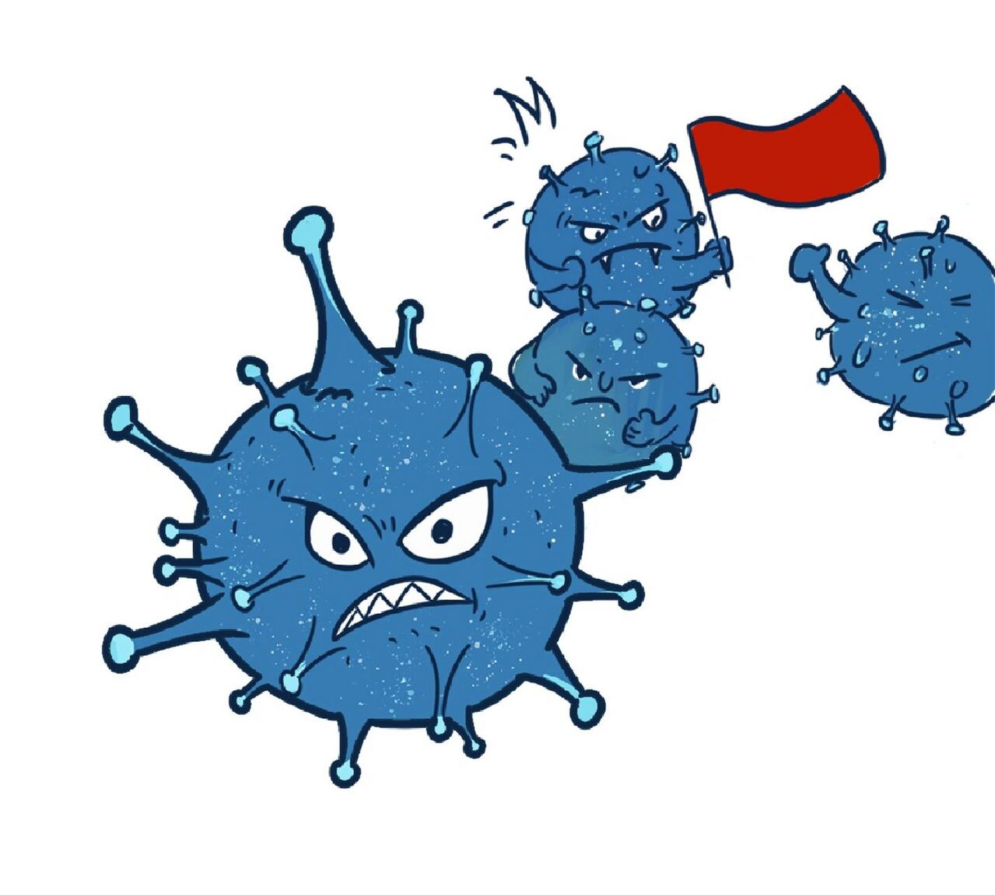 绘画素材‖病毒细菌卡通手绘合集 04040404 难得出一次门