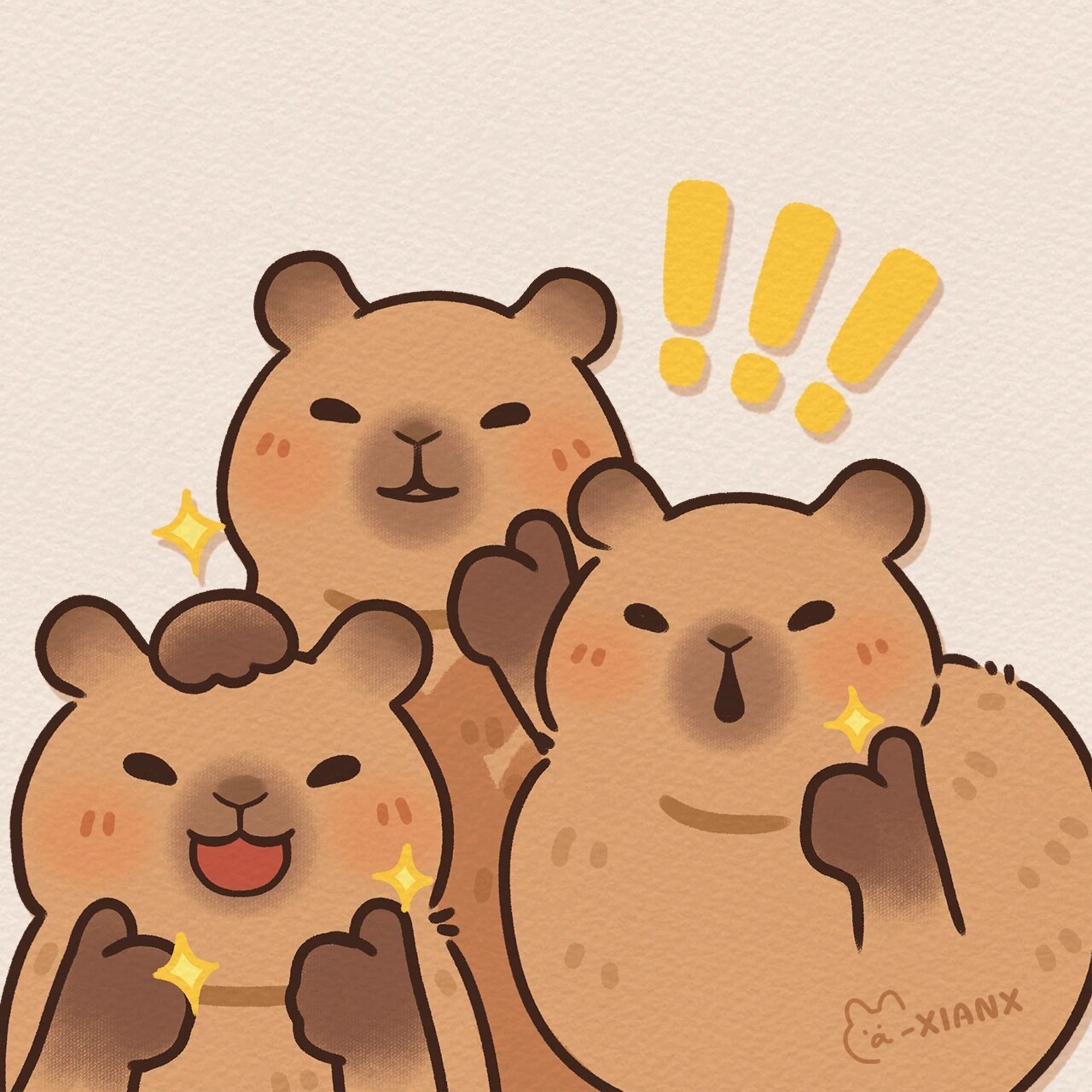 画了荒谬冷静无动于衷的卡皮巴拉头像 加入豚门0599 永不后悔 不