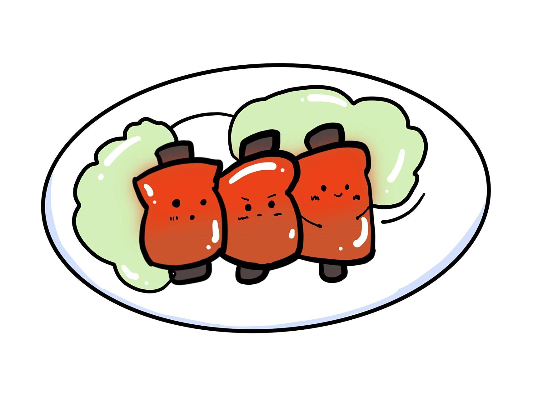 红烧肉简笔画! 又香又好吃的红烧肉来了!