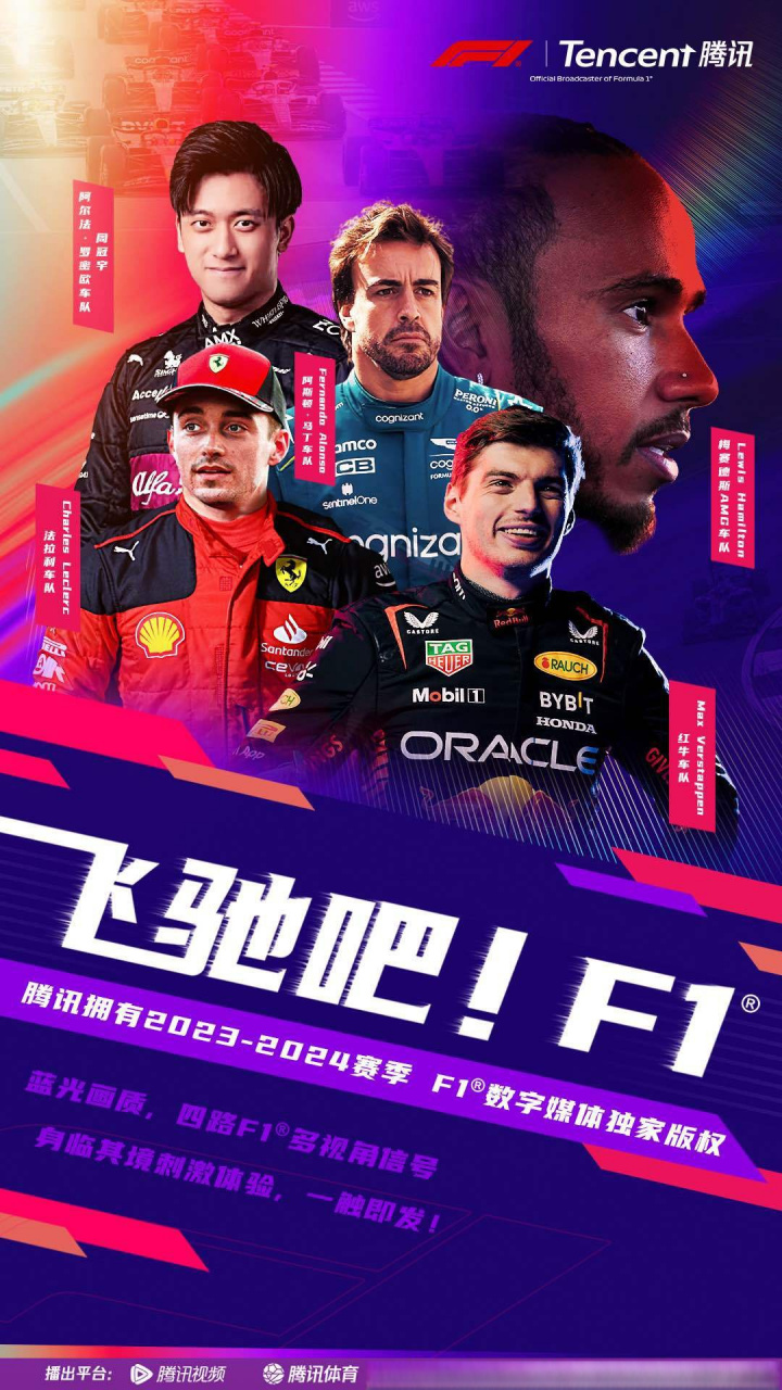 近期腾讯官宣与世界一级方程式锦标赛f1达成战略合作,获得2023—2024