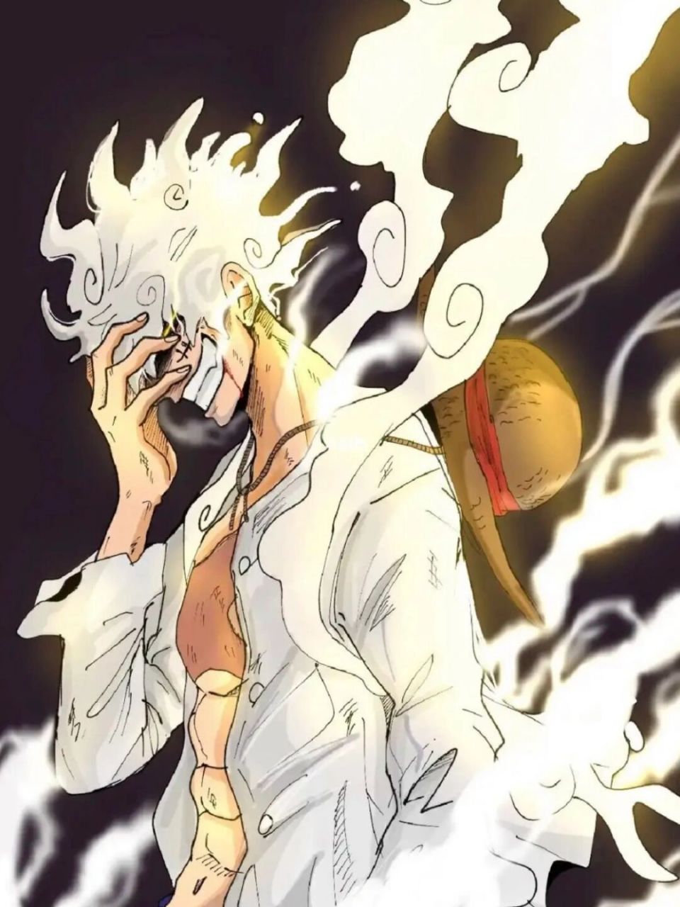 今日穿搭关键词:白色尼卡 路飞尼卡形态实在是帅阿 _______ ootd 上衣