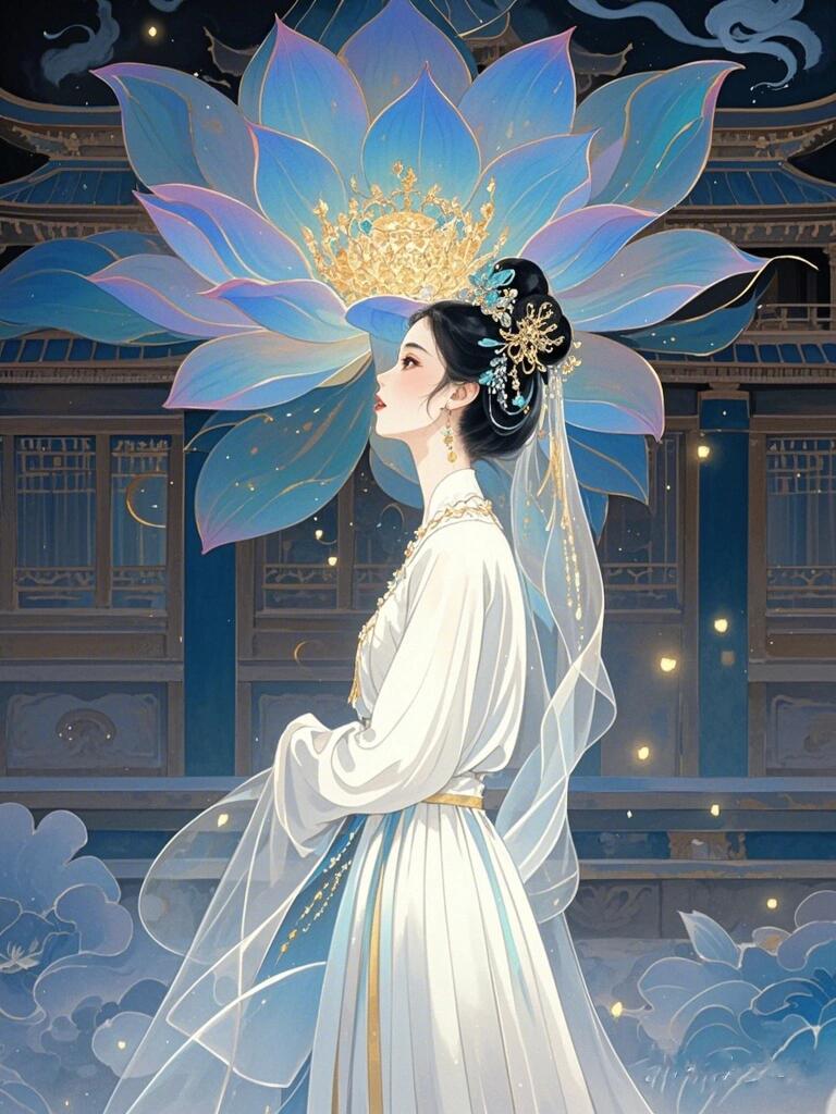 古风插画‖朱颜玉容红唇娇,香烟袅袅入梦来
