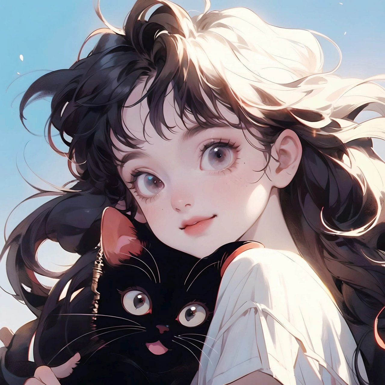 抱猫少女 #日常碎片plog# #笔记灵感# #夏日滤镜# #动漫女生头像