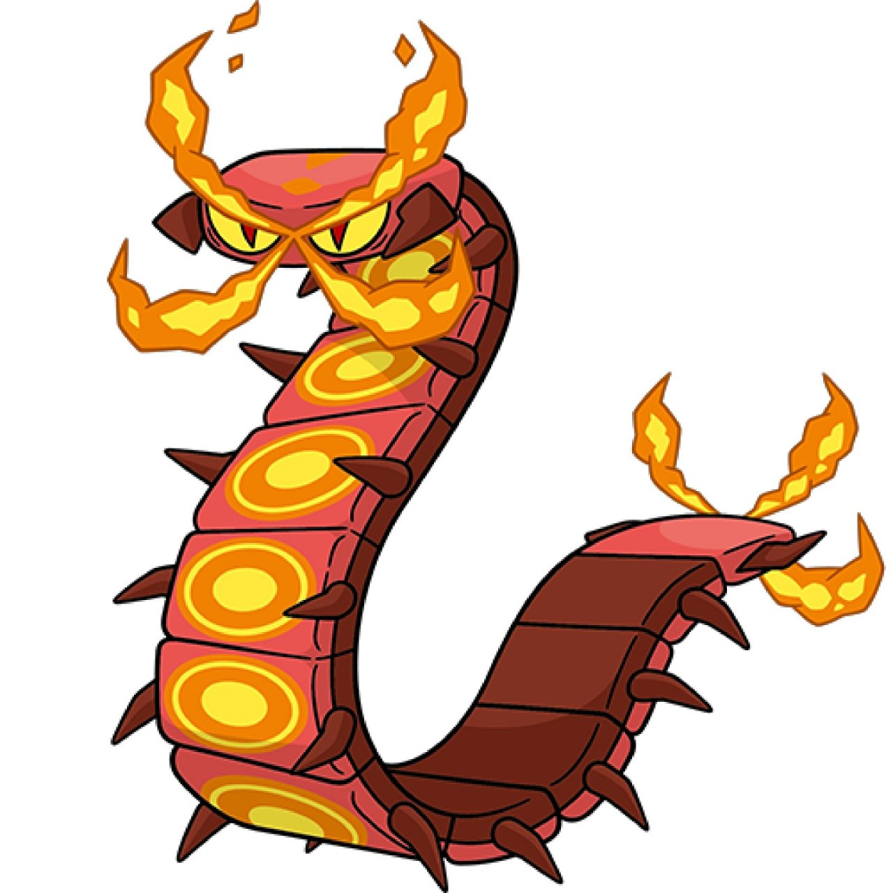 宝可梦图鉴0851:焚焰蚣 0851:焚焰蚣 属性:火,虫                分类