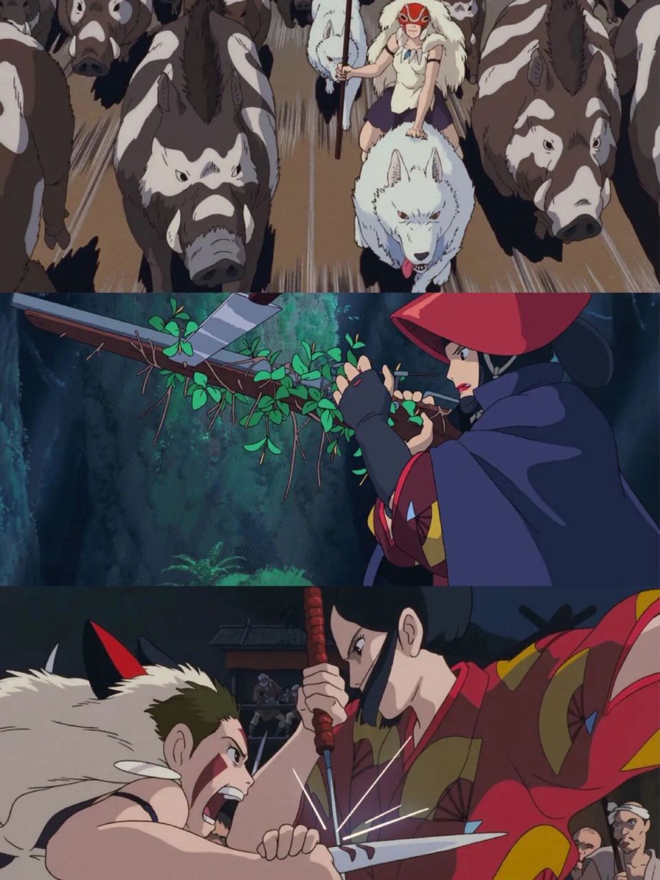 影片集|幽灵公主(1997) 电影里被诅咒的野猪神与阿席卡达,山神兽与珊