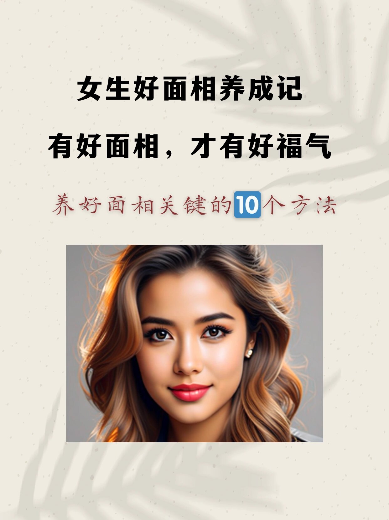 女生好面相,才能带来好福气!你也试试