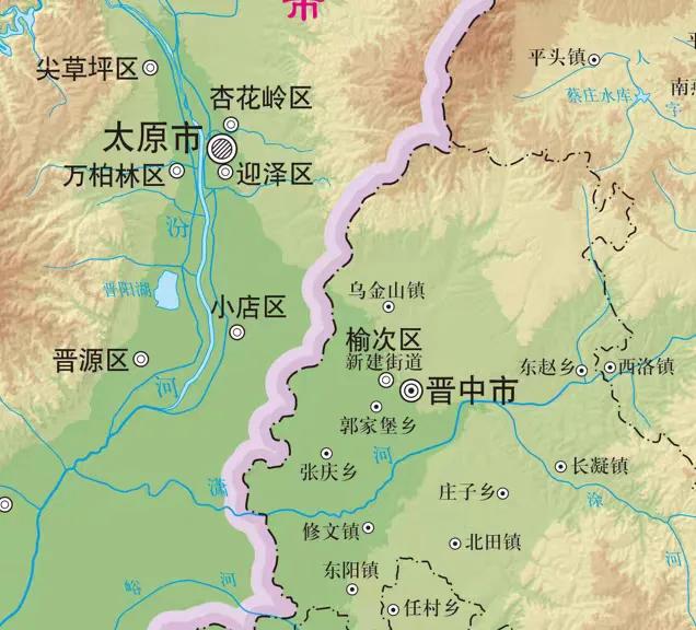 太原市和晋中市应该相向发展,这两个城市离得很近,而且地形也需要两个