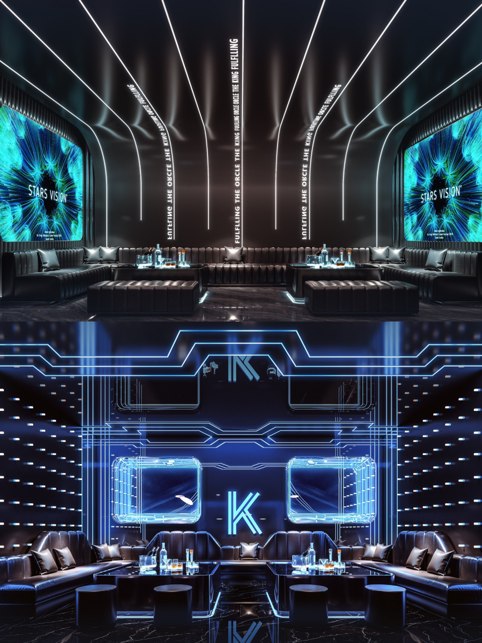 ktv包房设计效果图 京一视觉|ktv设计效果图表现作品