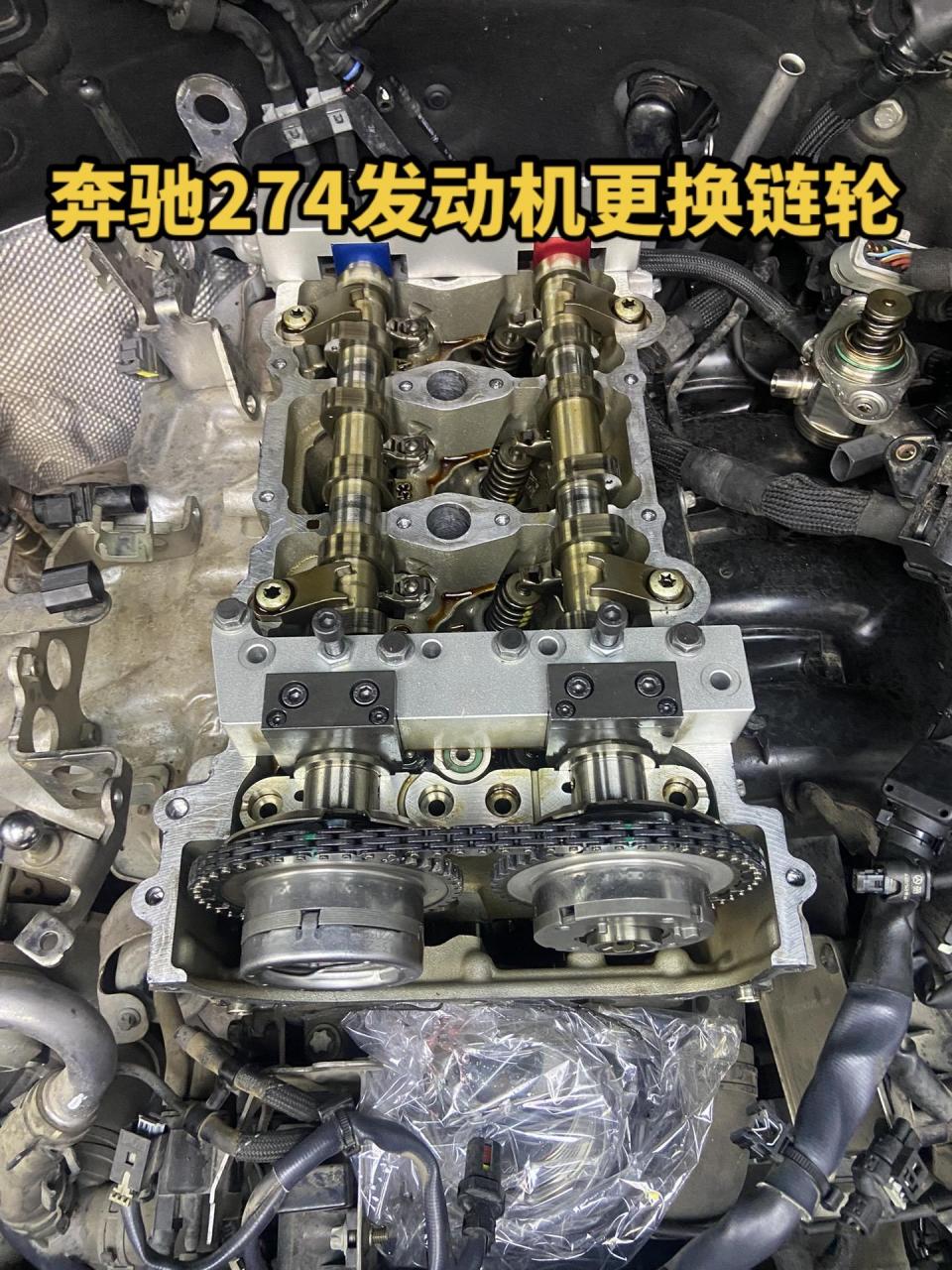 奔驰274发动机更换链轮,解决异响