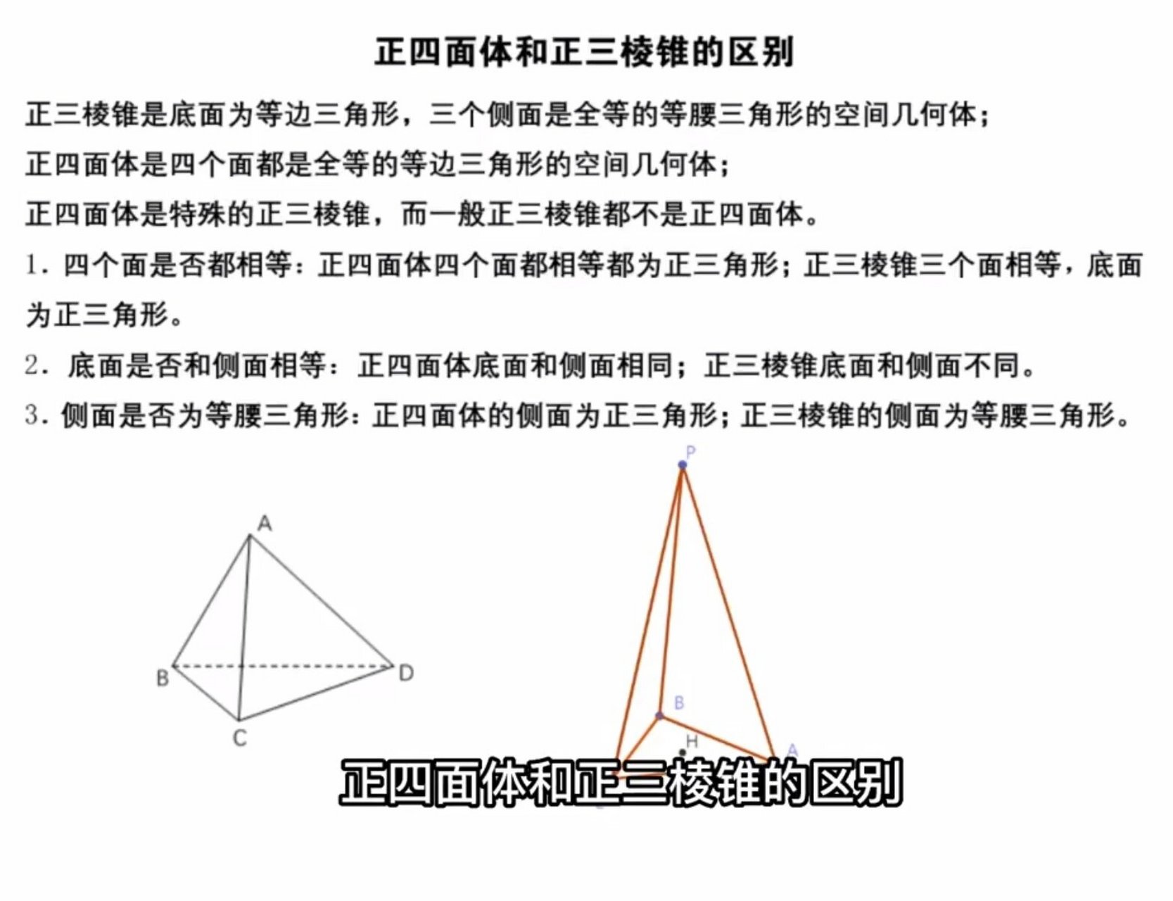 正四面体的特点图片