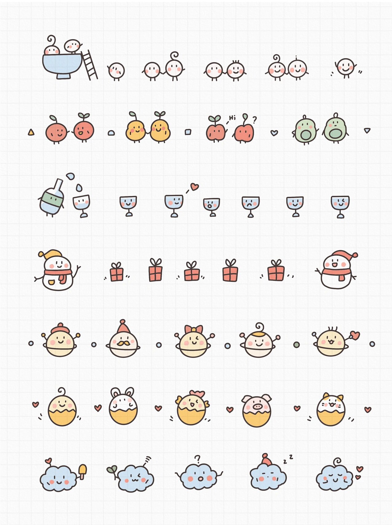 手帐素材 | 简笔画花边