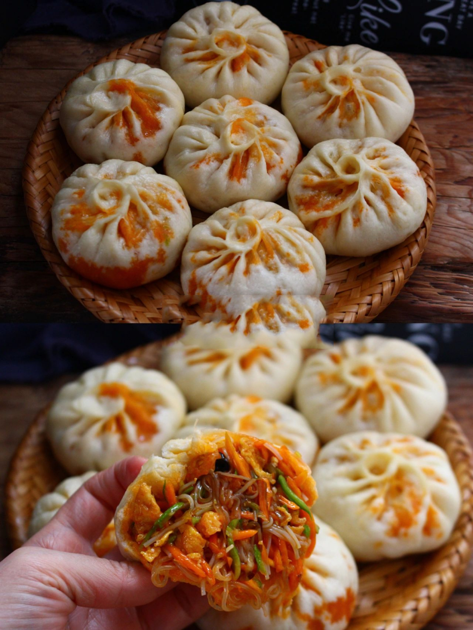 软皮大馅7515巨好吃的南瓜馅包子,比肉馅还 今天用南瓜包了大包子