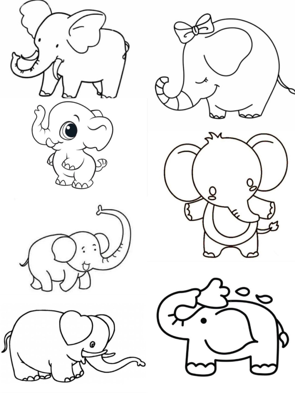 大象的简笔画图片大全图片