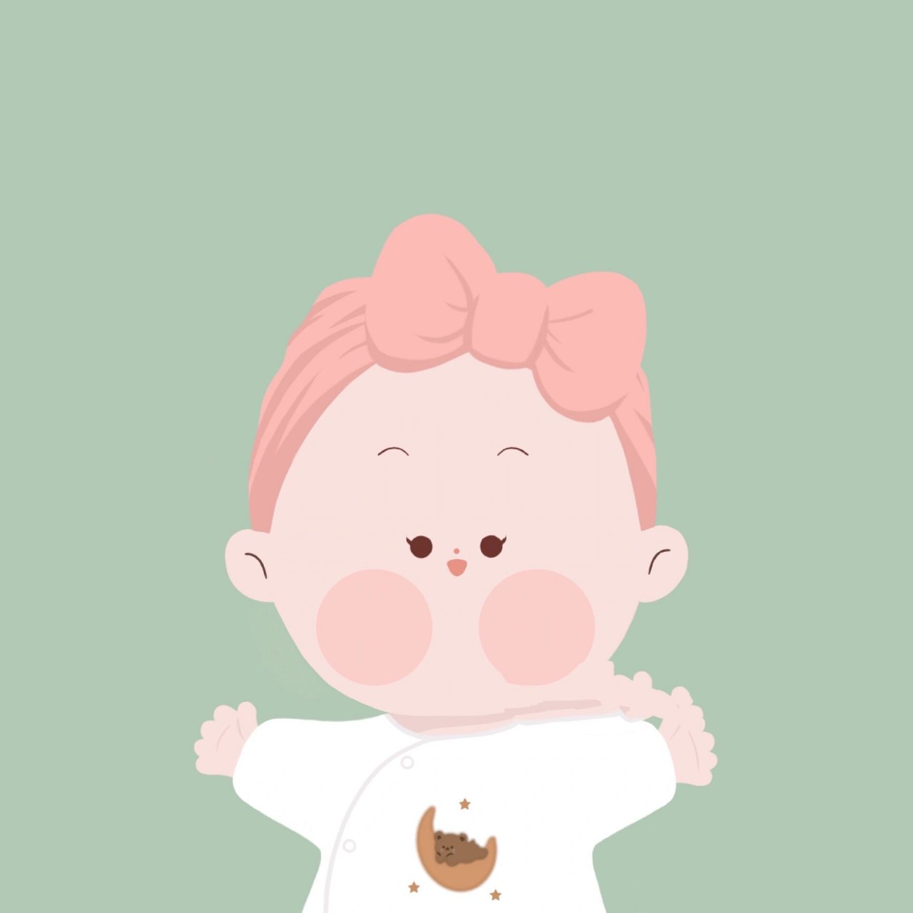 新生儿宝宝9299q版卡通画像 小baby真的太可爱了!