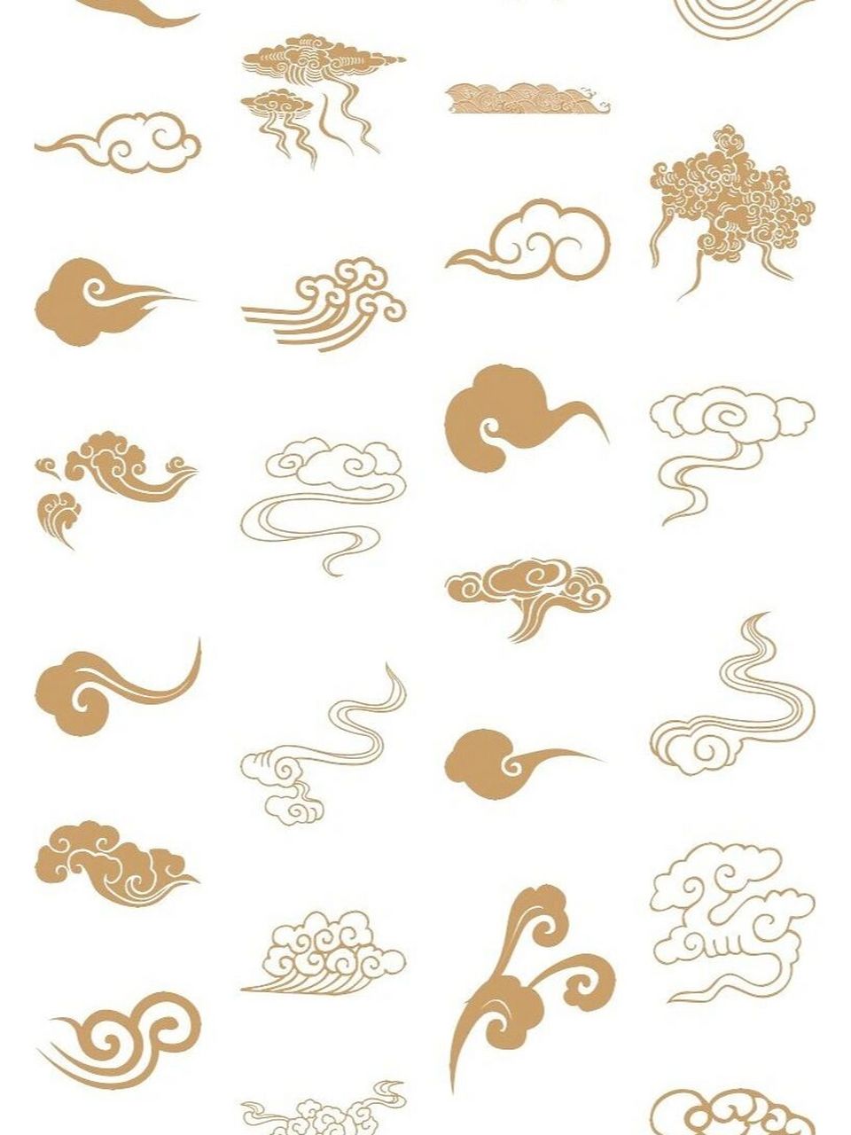 古风素材 传统纹样 云形纹饰 云纹素材 中国古风 祥云图案 花纹底纹