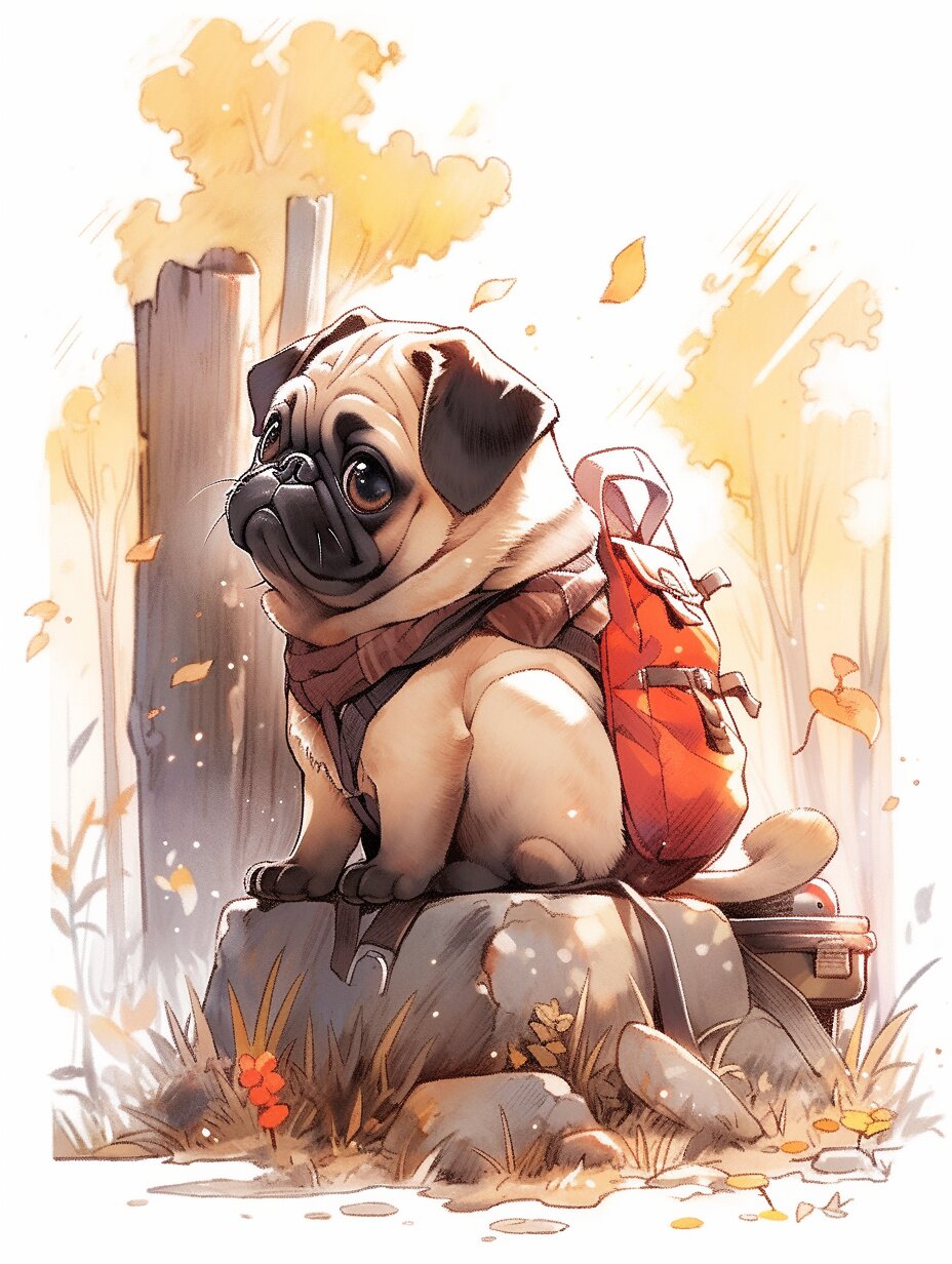 憨憨的巴哥犬来了,可做头像,壁纸,手机壳