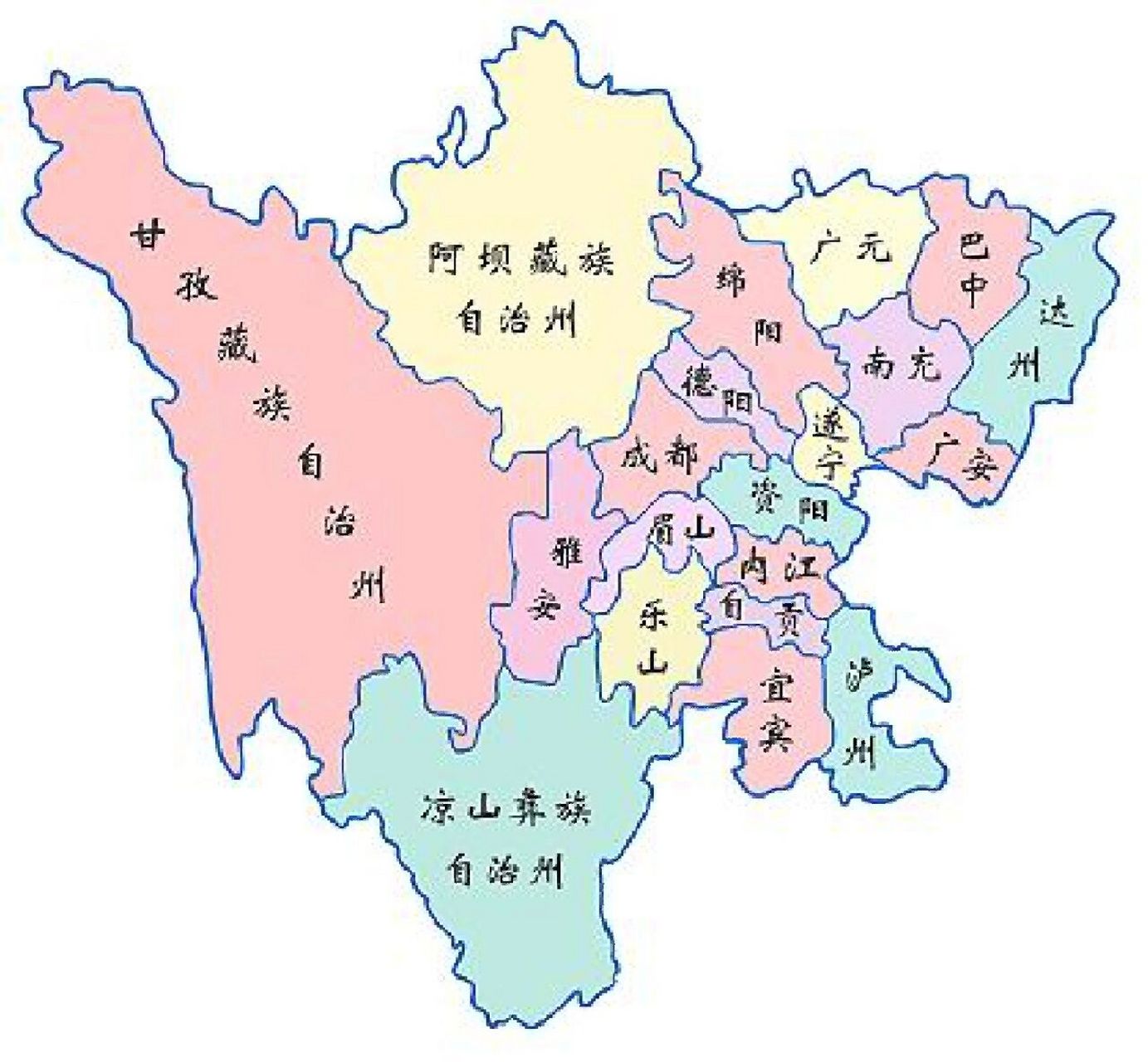 四川地图全图放大图片