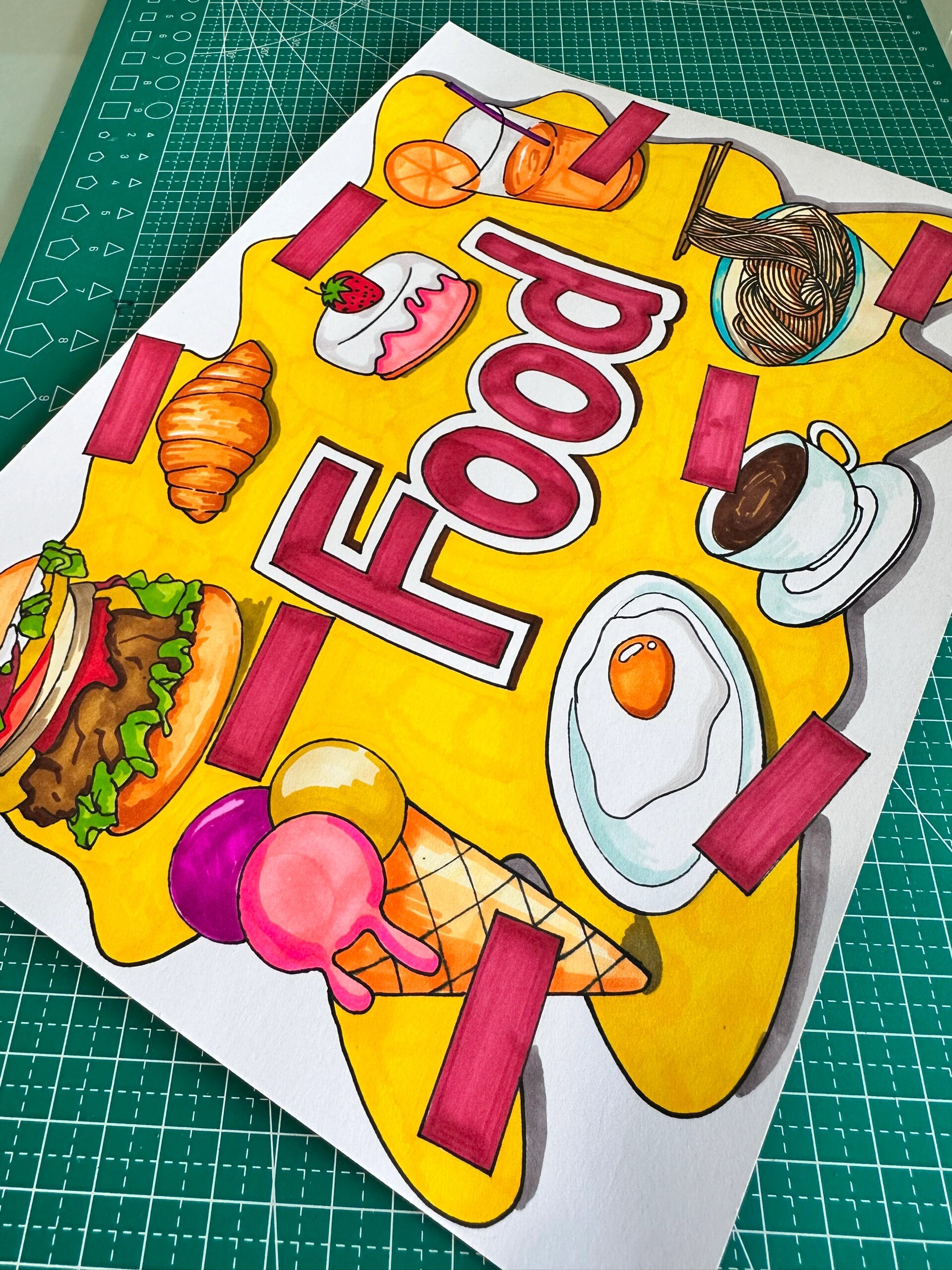 food|英语手抄报|思维导图|线稿|素材