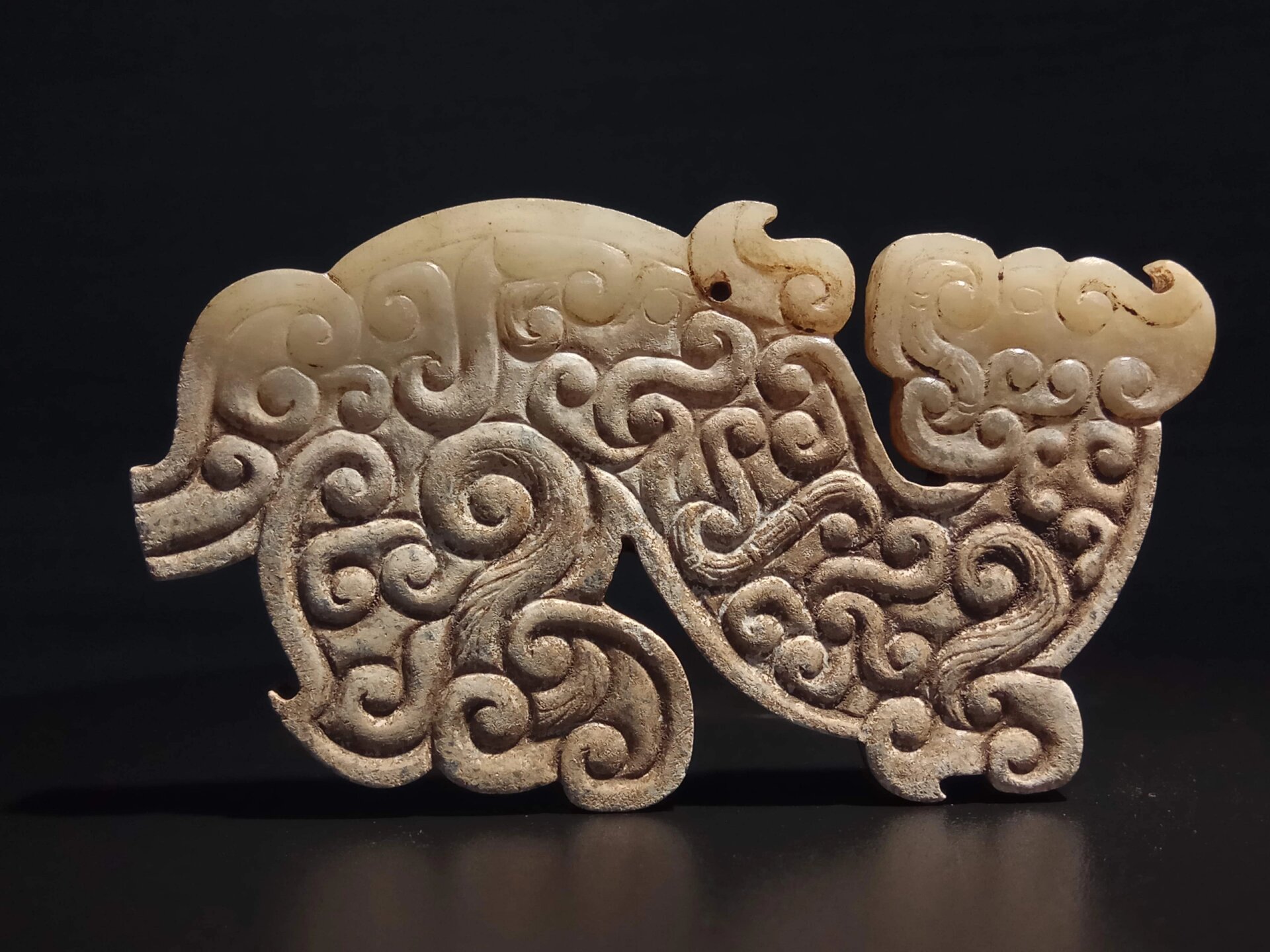 高古玉 春秋战国玉器 玉龙 龙形玉佩玉壁    【龙形玉佩】 3999 和田