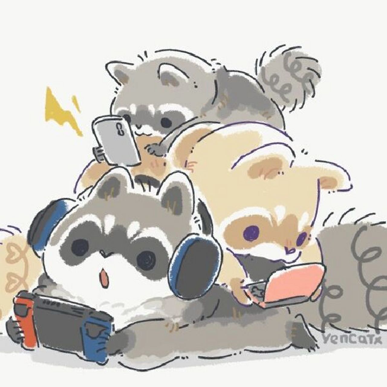 超可爱治愈系小浣熊插画头像01憨态可掬99 插画欣赏98 画师