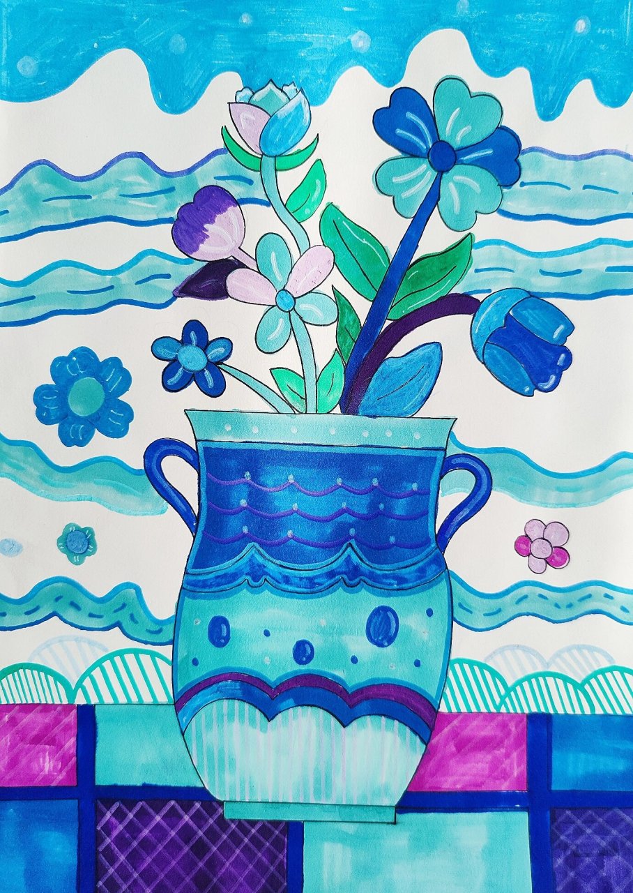 人美版六年级上册《画一幅色彩和谐的画》