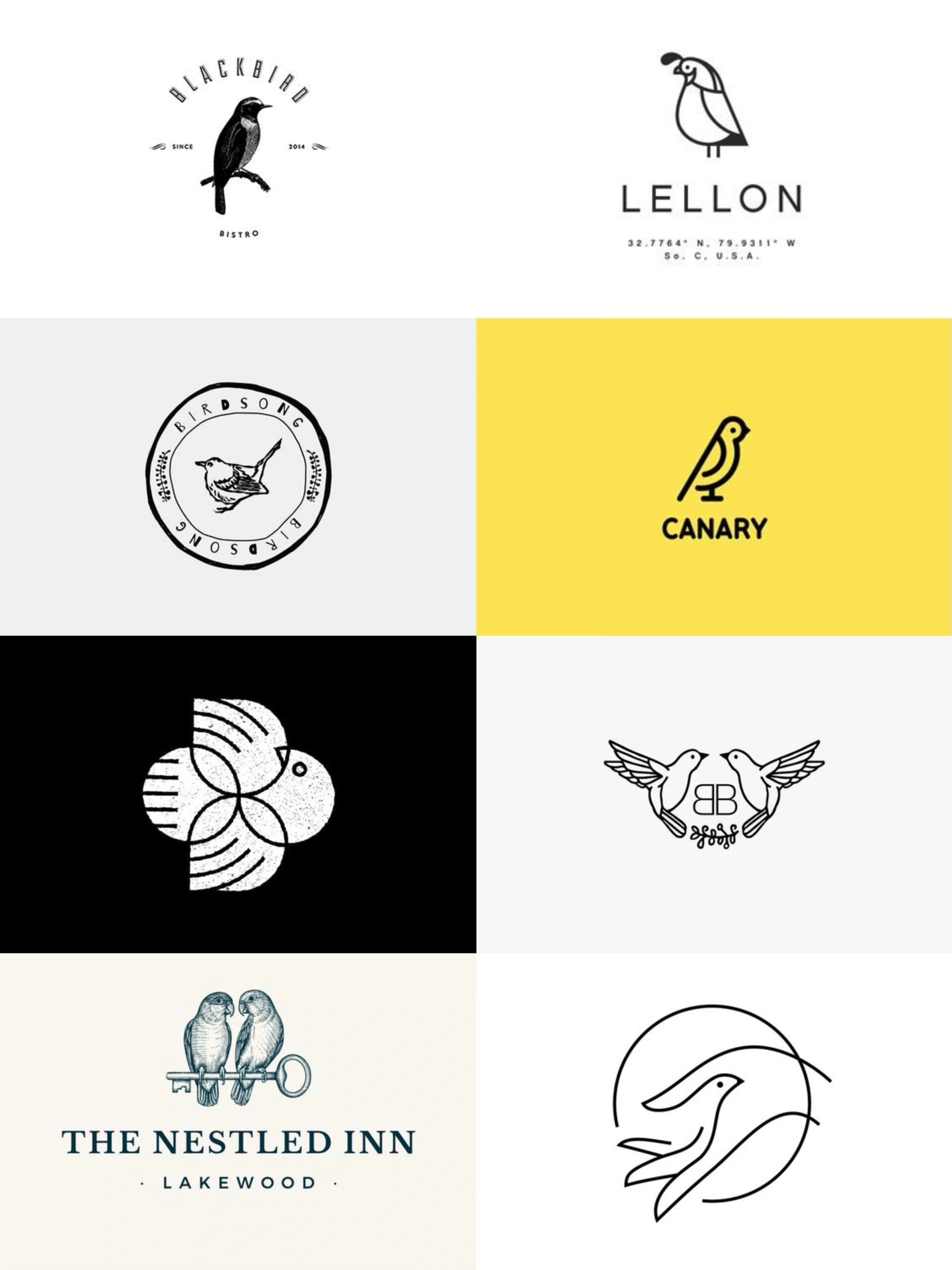 今天分享一组以鸟元素作为主视觉的品牌logo设计,整体设计及配色舒适