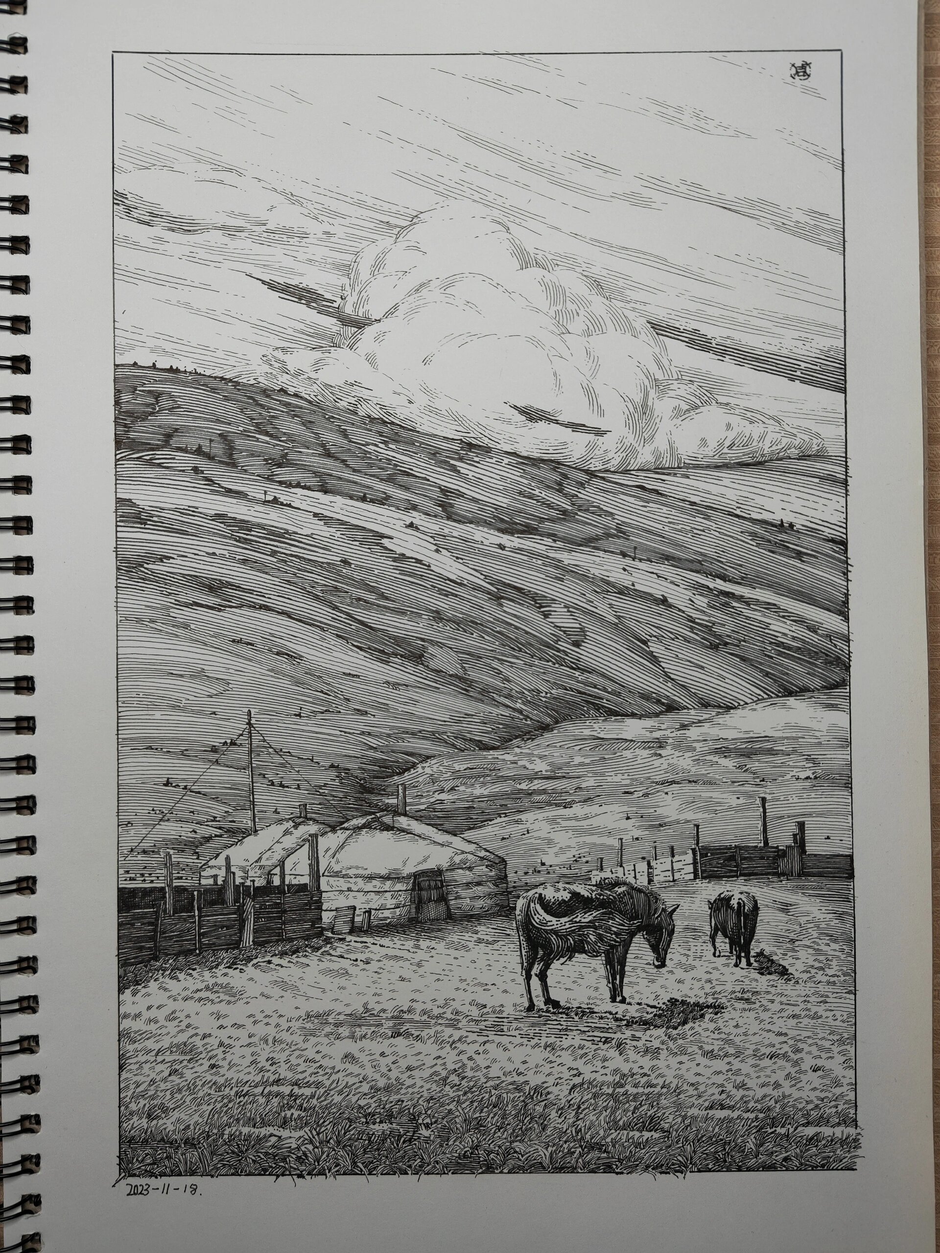 02观察和构图:多观察草原的自然景观和人文风情,构图时选择一个合适