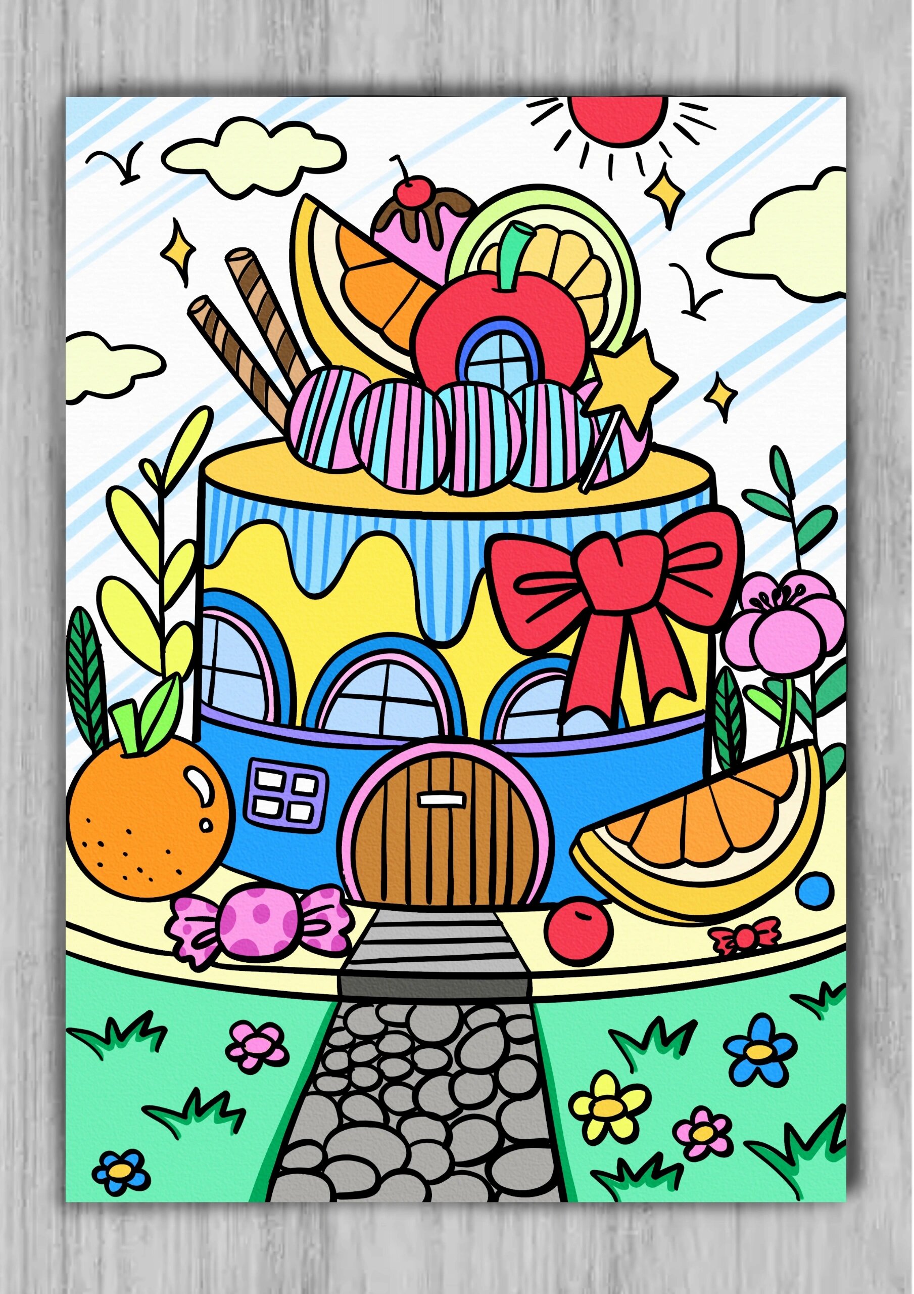 蛋糕房子(创意儿童画)