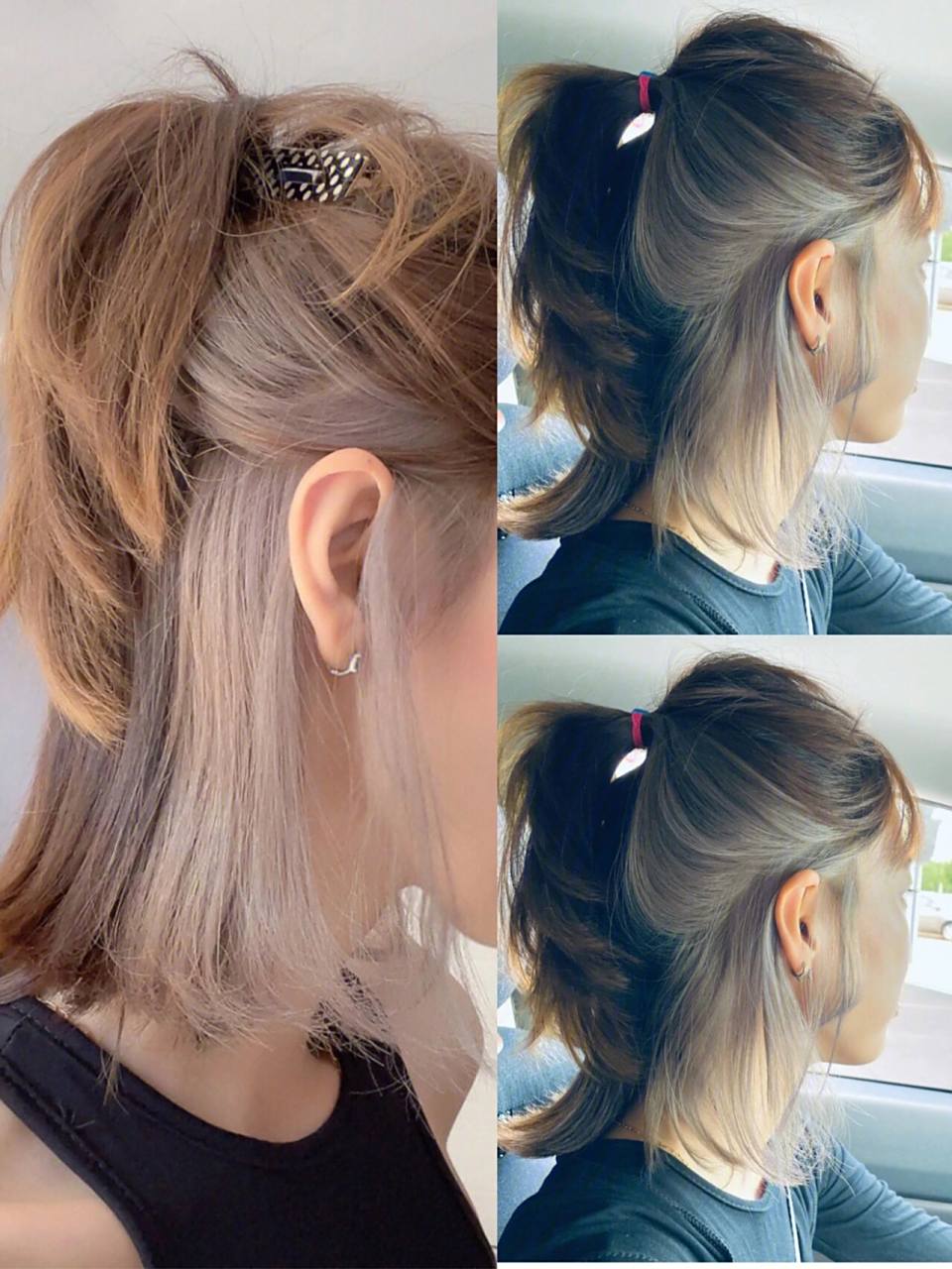 中长发挂耳染60真的93 6015发色:底色亚麻茶棕 挑染银灰 青岛