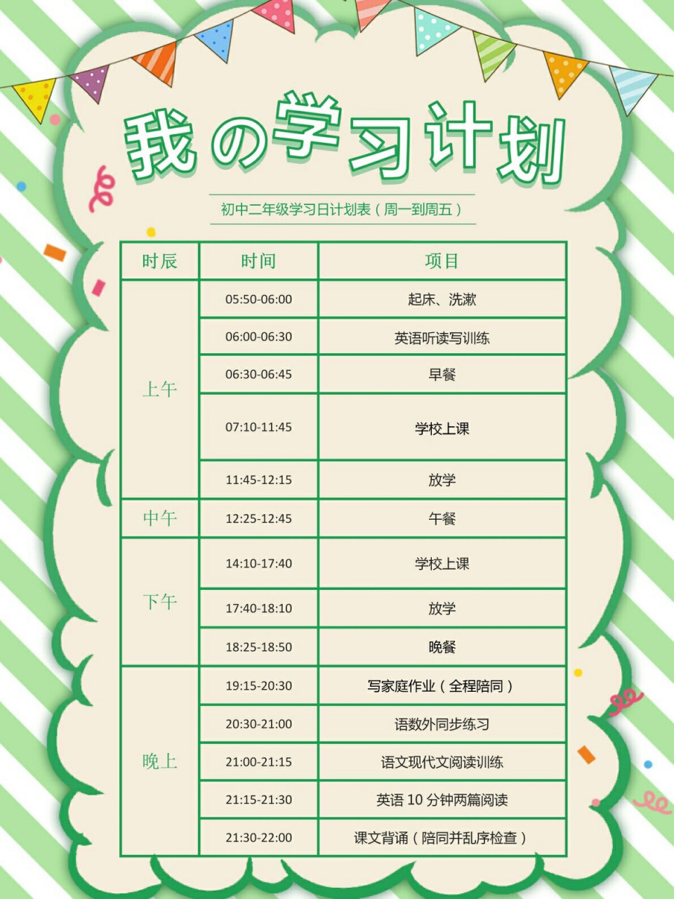 初二年级前二十名的学习计划表 1,把为什么学习讲明白.