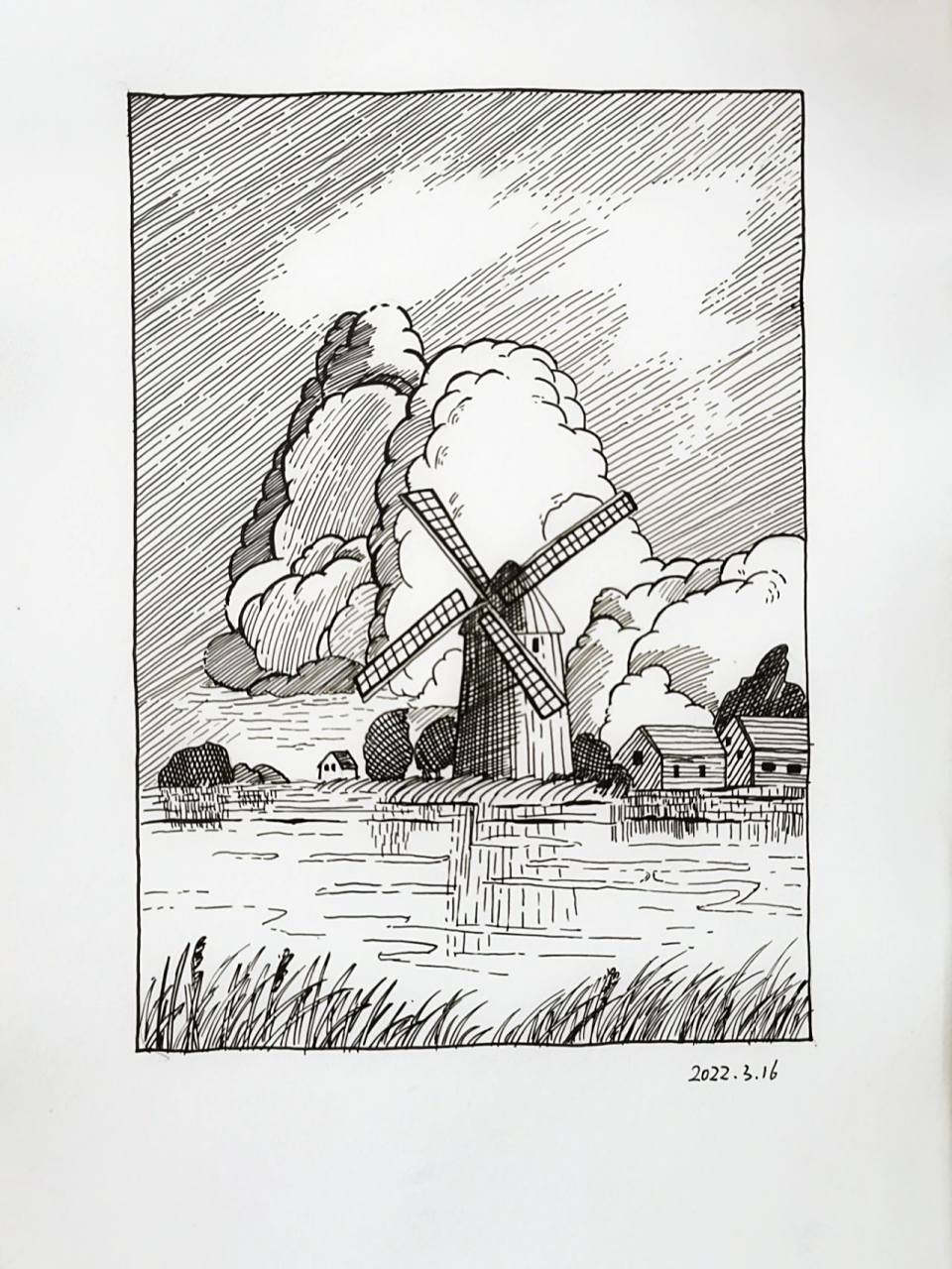 黑白画——风景9宫格 近两个月喜欢的风景系列 特别喜欢临摹这种风格