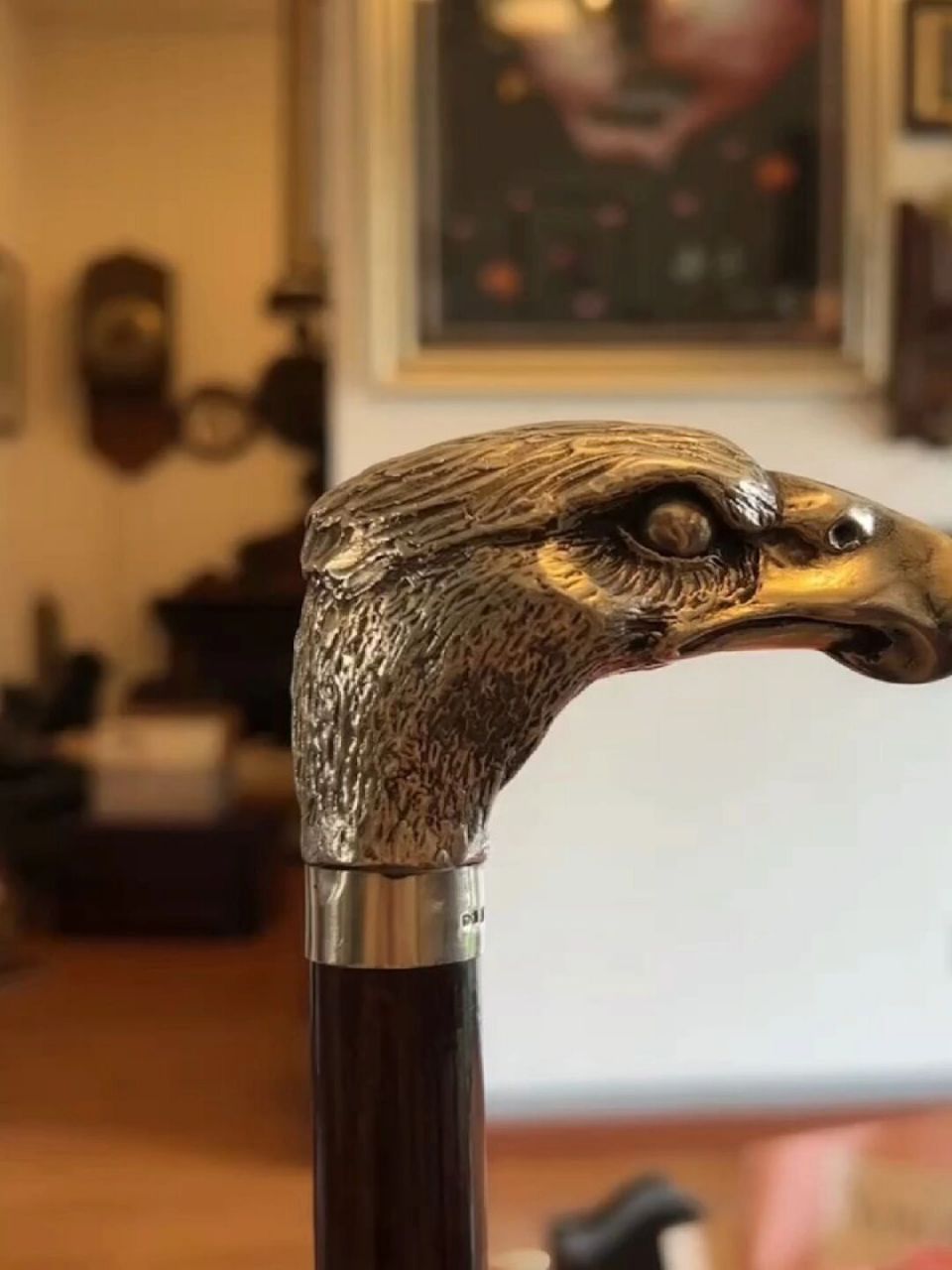 英国纯银鹰头拐杖,质感无敌!