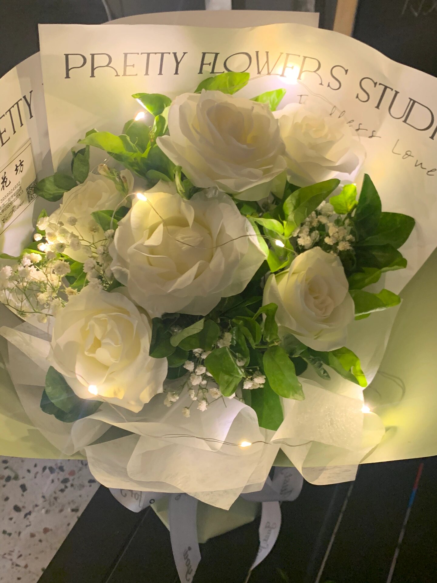 🌷|客订 白玫瑰茉莉搭配满天星花束 "赠君茉莉 愿君莫离" 白玫瑰和