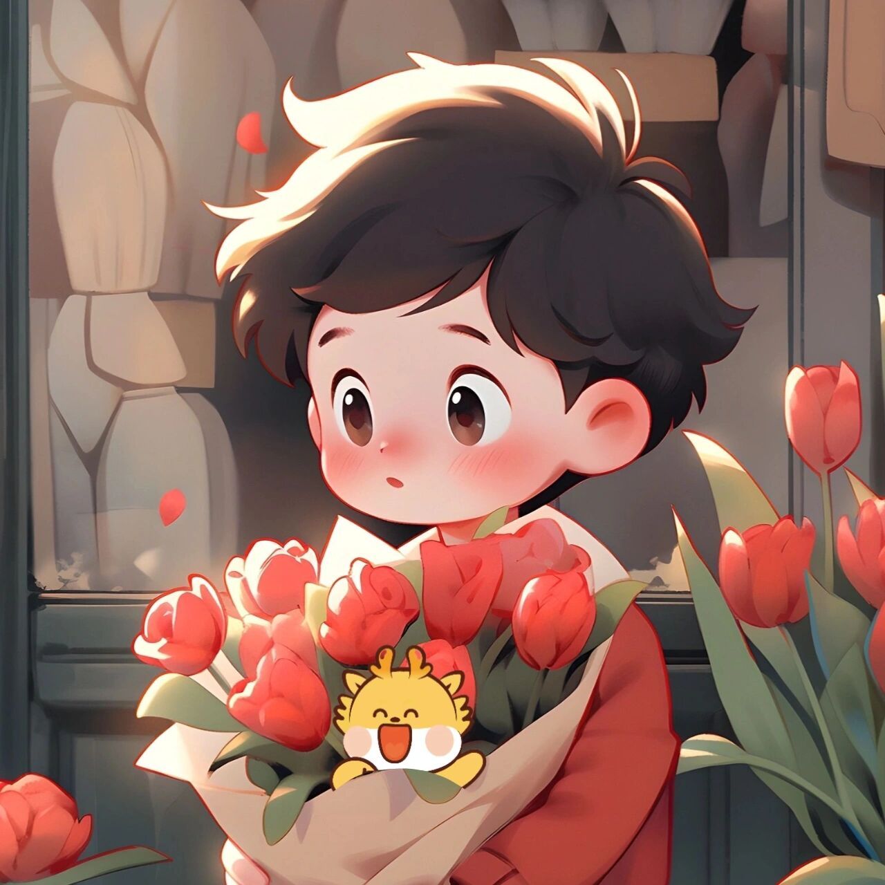 超甜孕妈头像龙宝宝孕妈孕爸情侣头像动漫