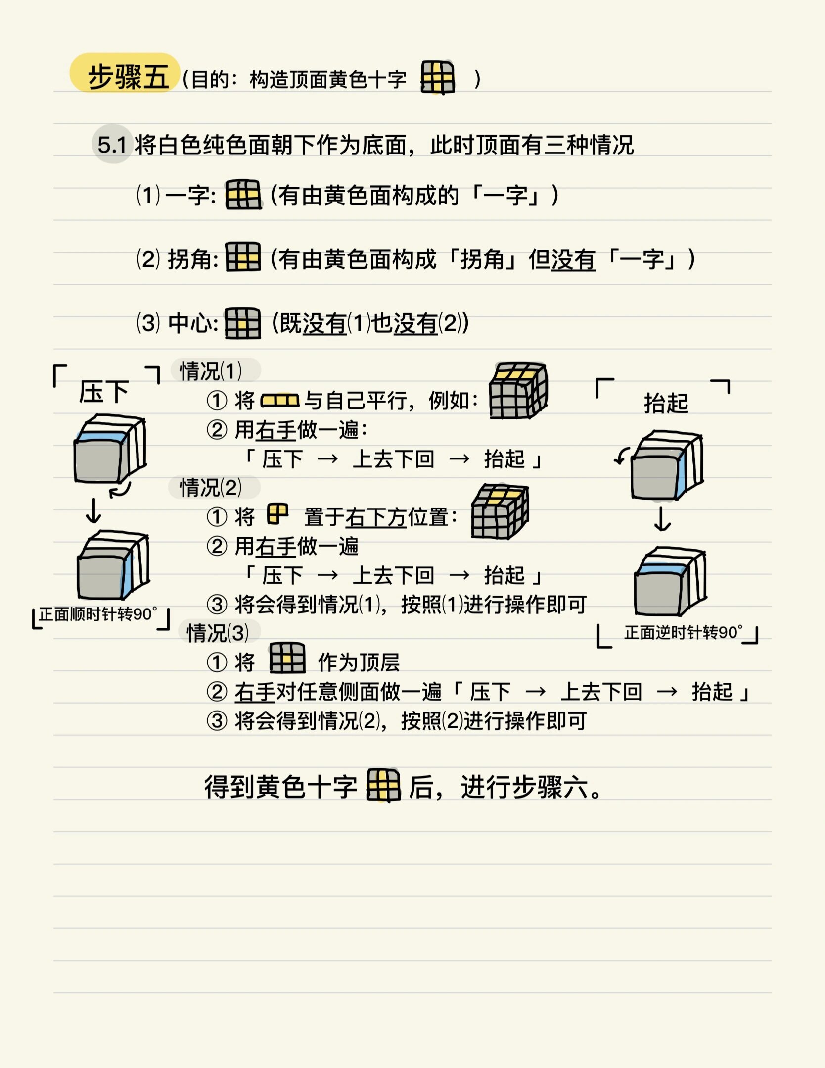 魔方黄白小花口诀图片