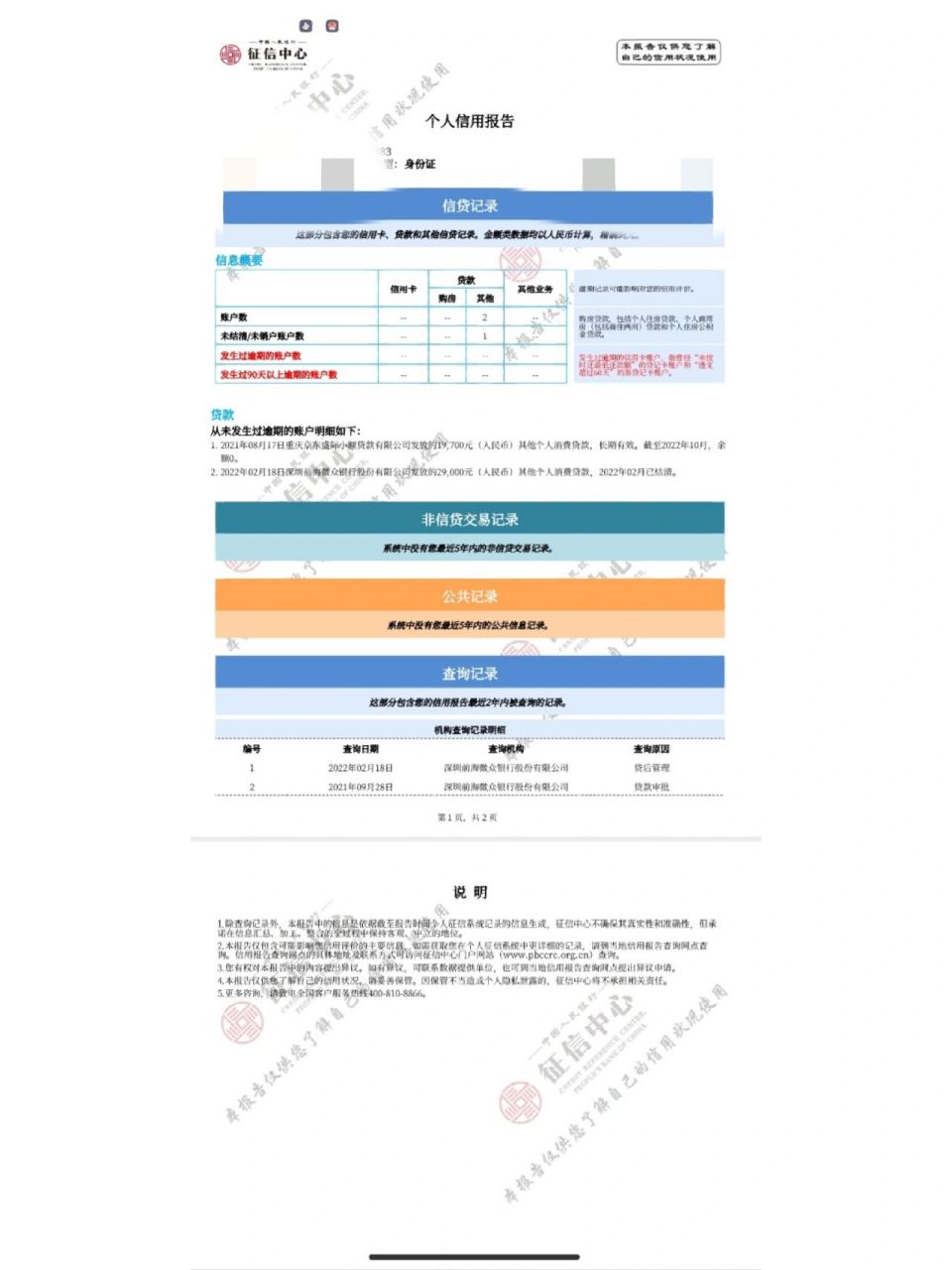 大神帮忙 求问题,我这征信有个深圳前海微众银行股份有限公司贷款并