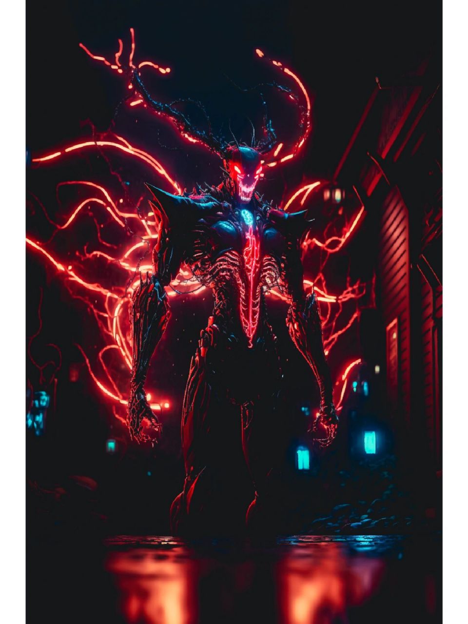 【ai绘画】毒液 毒液和纳米机甲的组合.