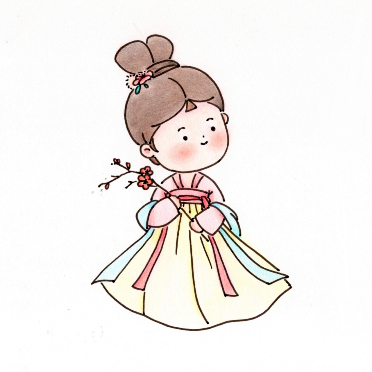 古风小人合集|简笔画|"幸得君心似我心" 又可以凑一波儿九图了,赶紧