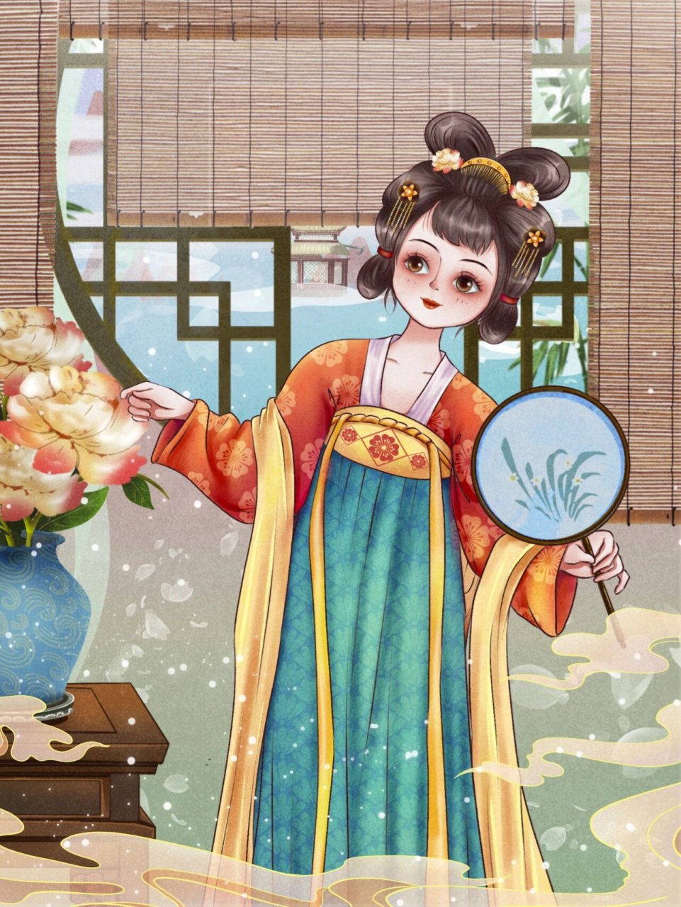 壁纸分享┆古风水墨美人系 ✨古风女子汉服插画分享,请勿商业哦🌸