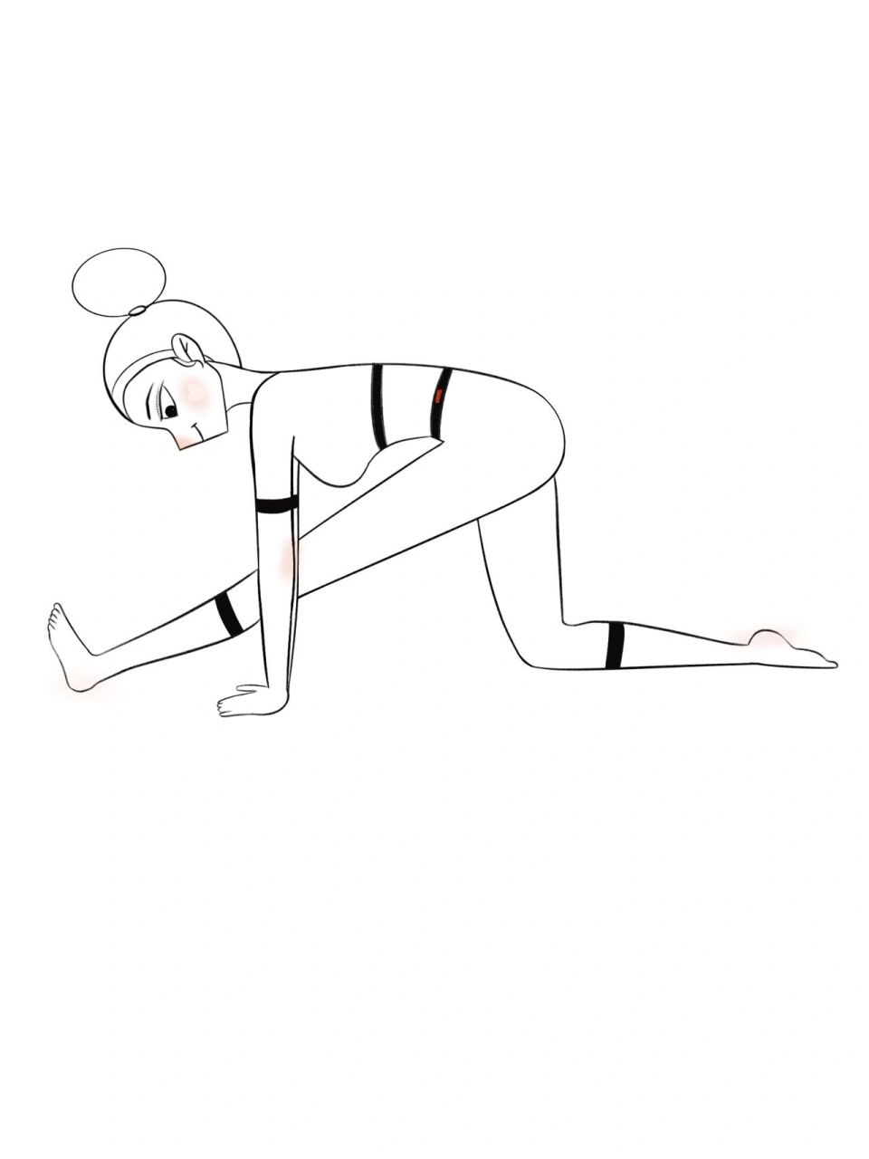 瑜伽插画|瑜伽体式精讲—半神猴式 #一起来瑜伽# #瑜伽# #插画# #瑜伽