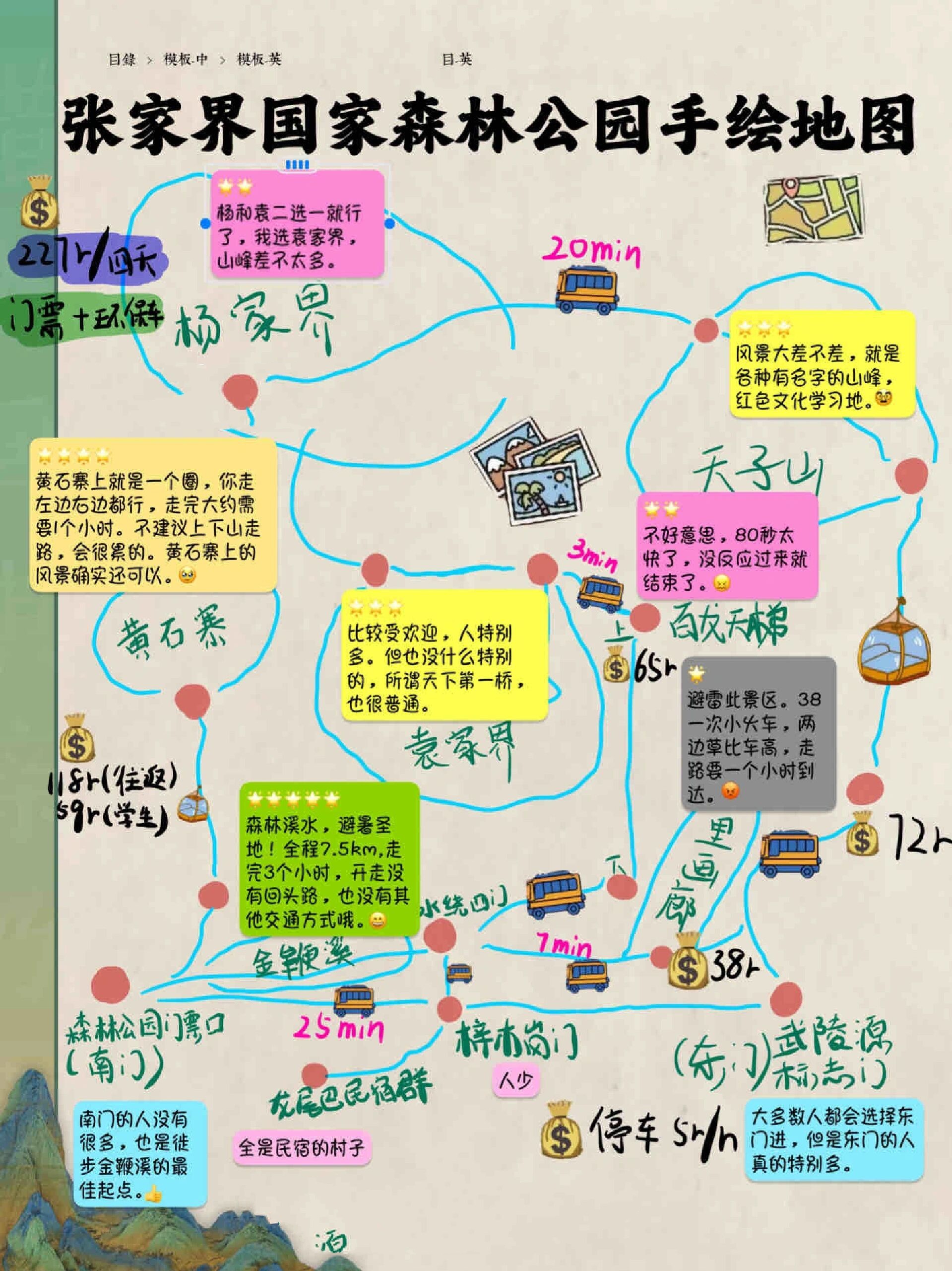 张家界森林公园导游图图片