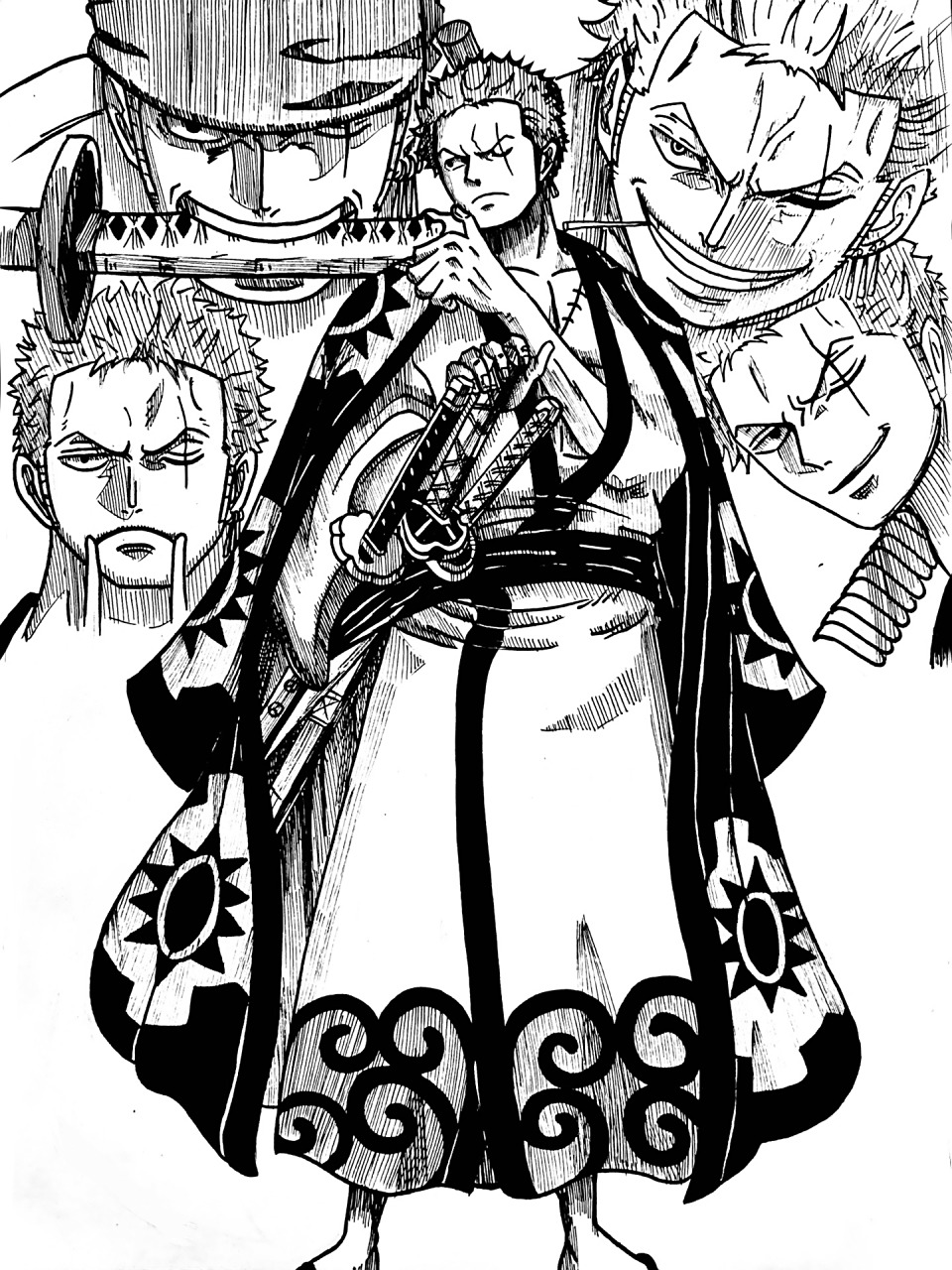 海贼王索隆手绘 索隆是真的帅